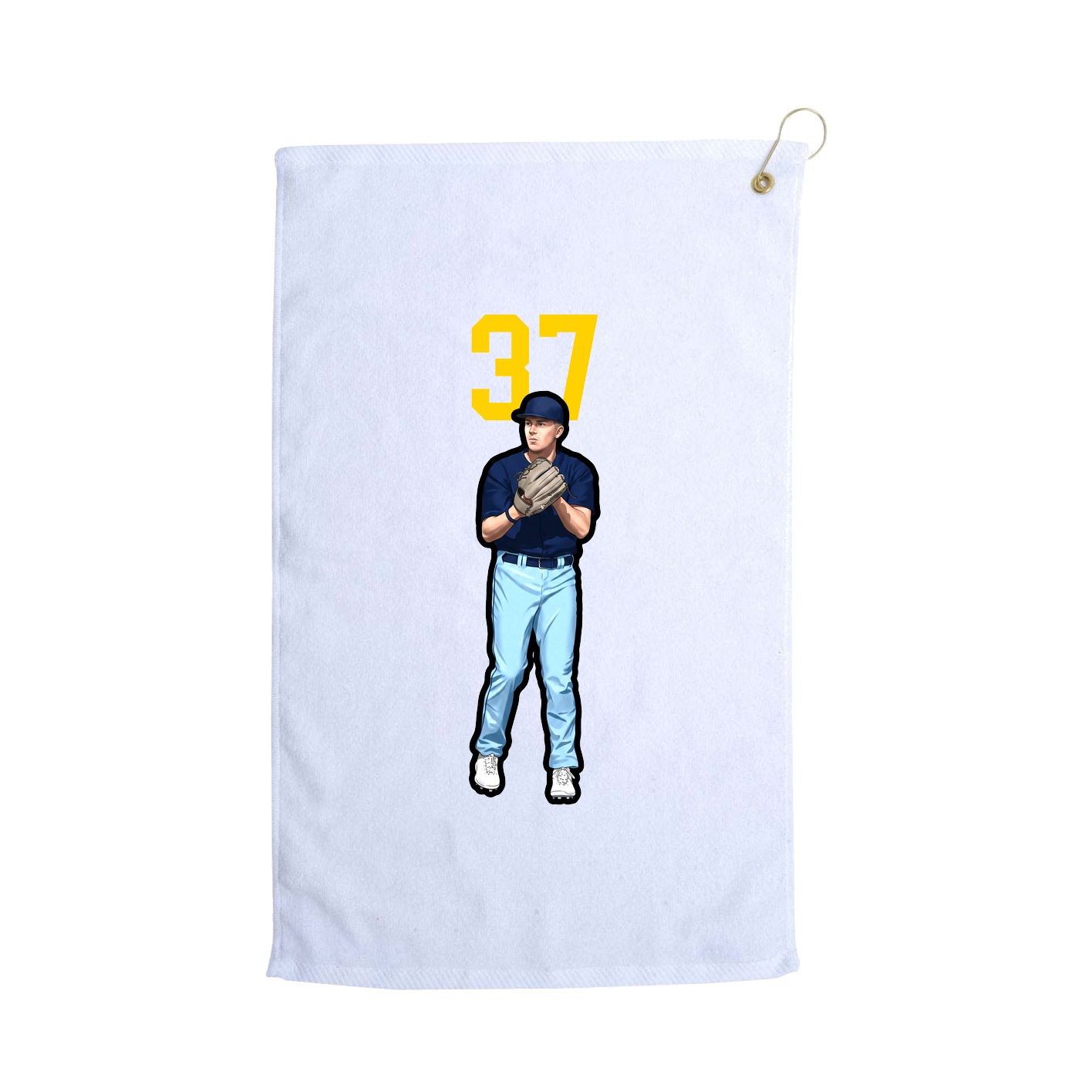 Golf Towel — Number Top in White