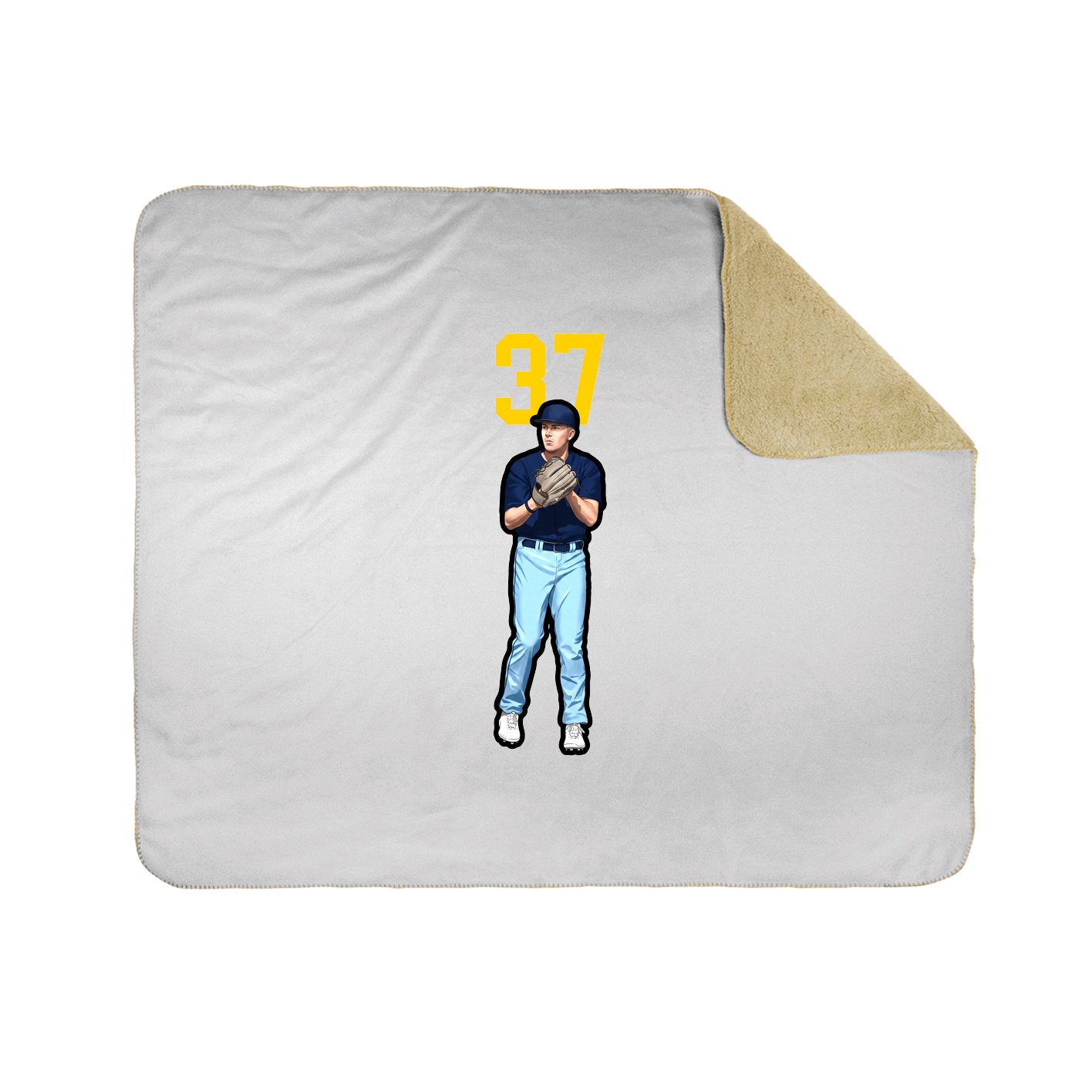 Throw Blanket — Number Top in White