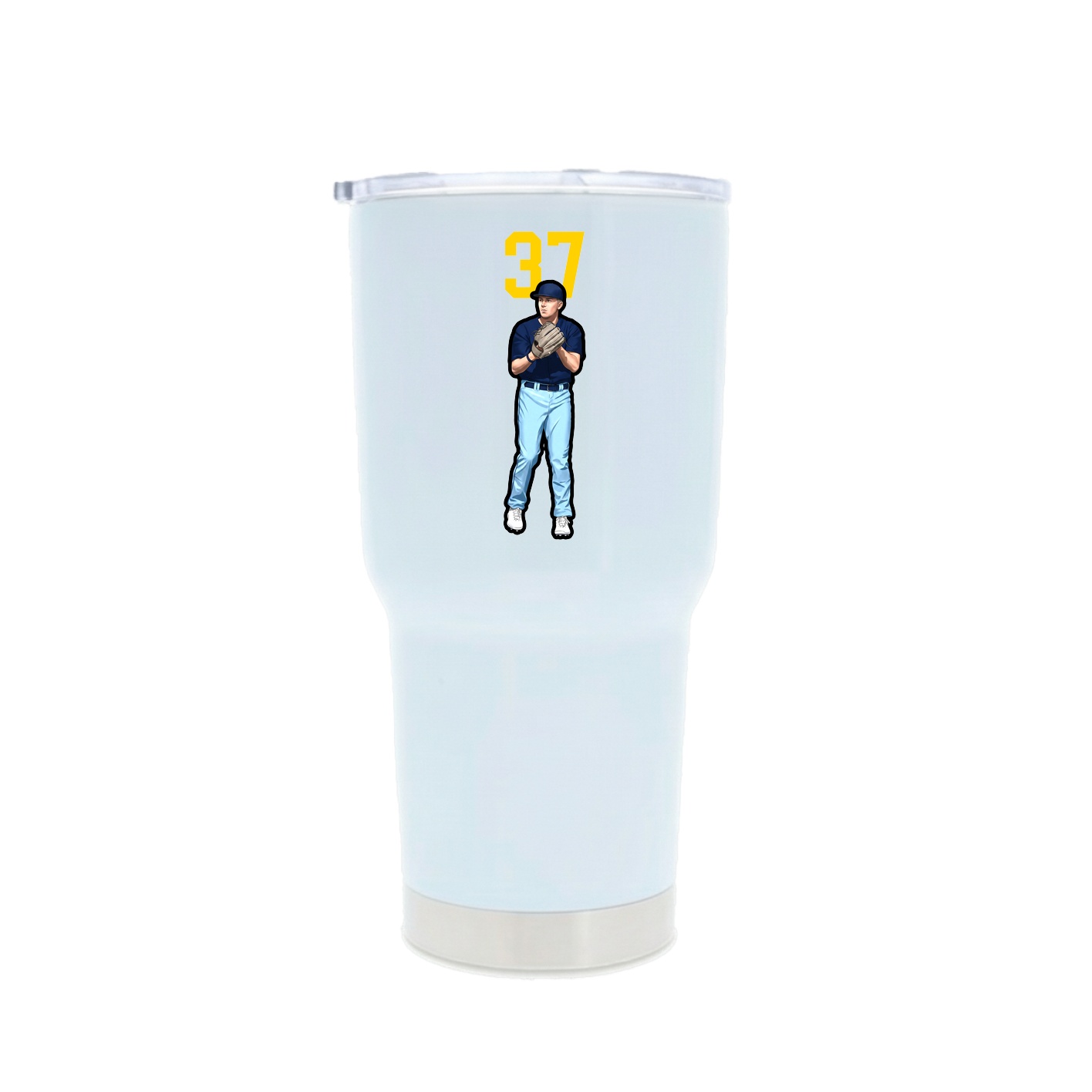 30oz Stainless Steel Tumbler — Number Top in White
