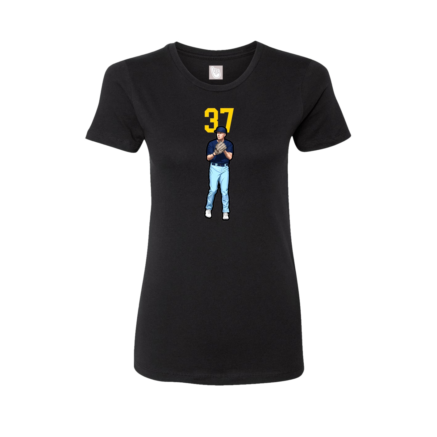 Fitted Women's Tee — Number Top in Black