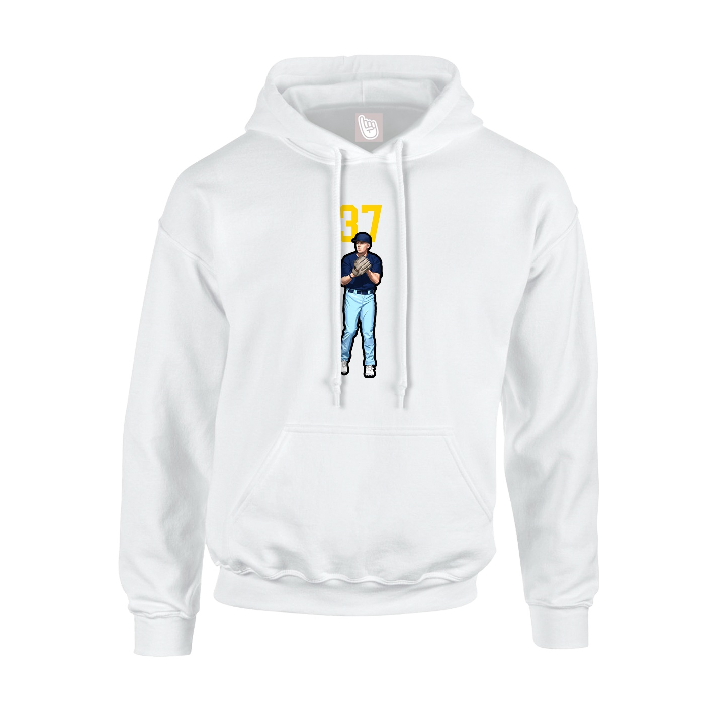 Youth Hoodie — Number Top in White