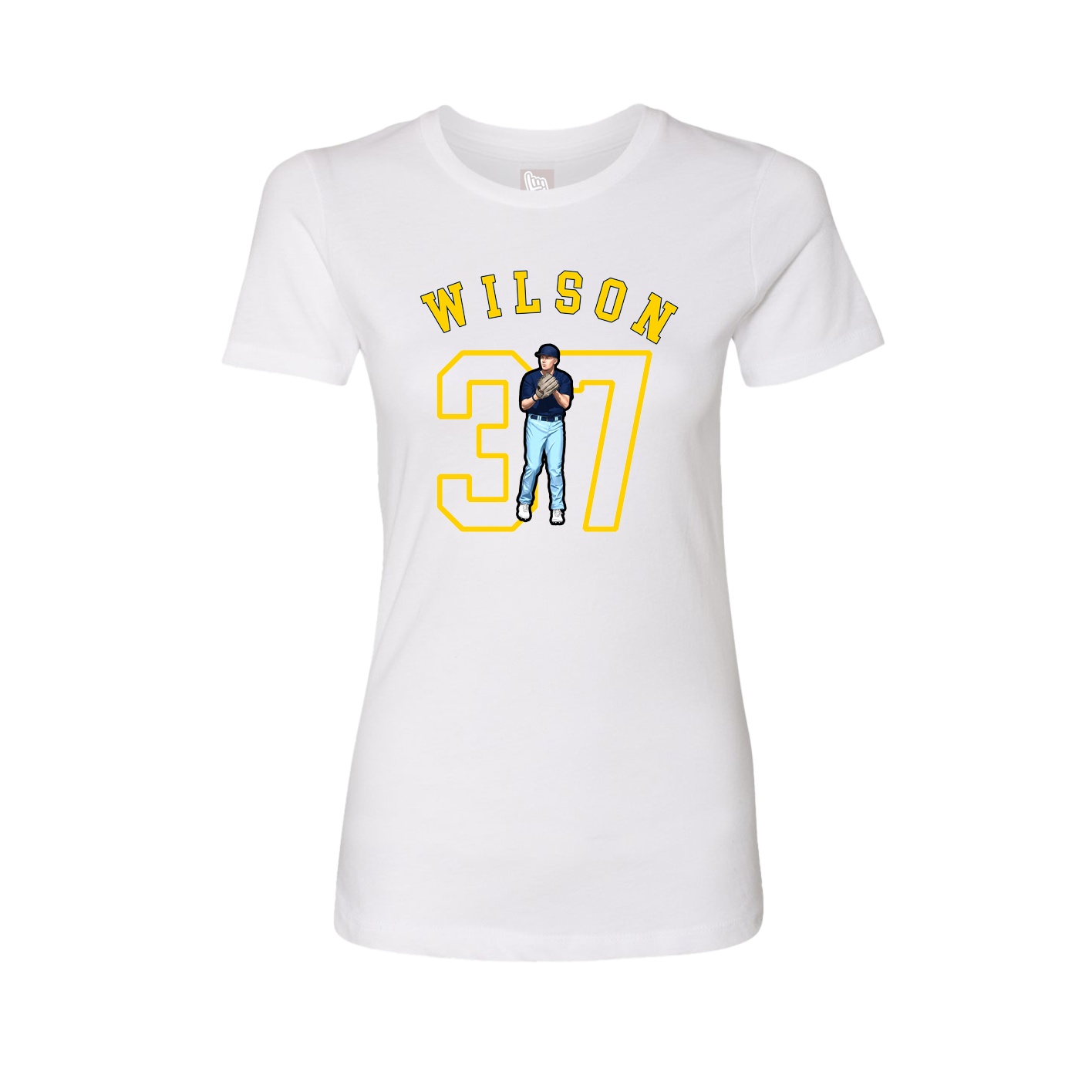 Fitted Women's Tee — Shirsey Arch in White