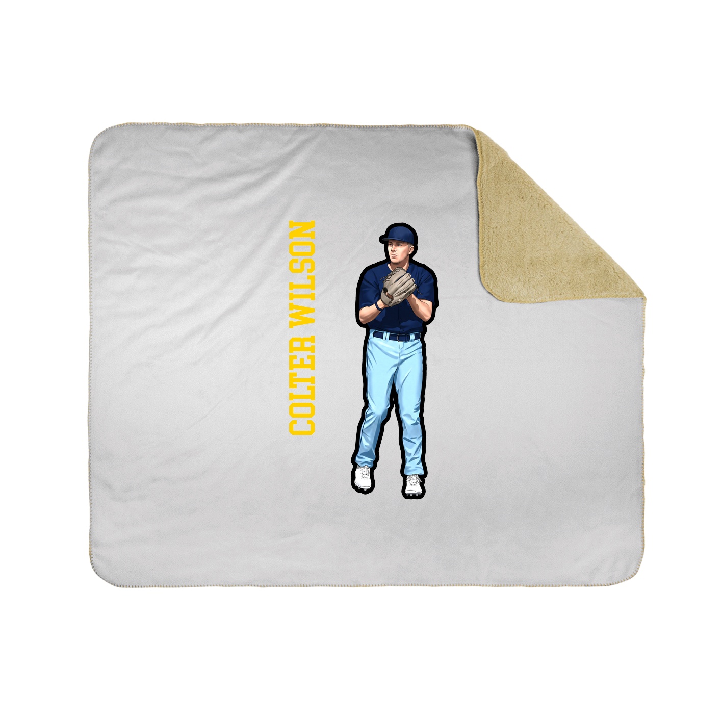 Throw Blanket — Name Vertical in White