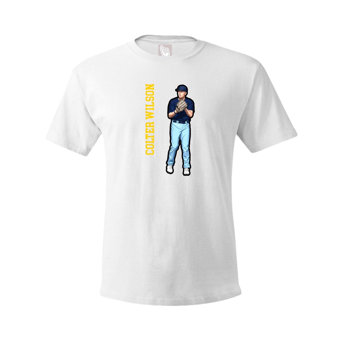 Youth Tee — Name Vertical in White