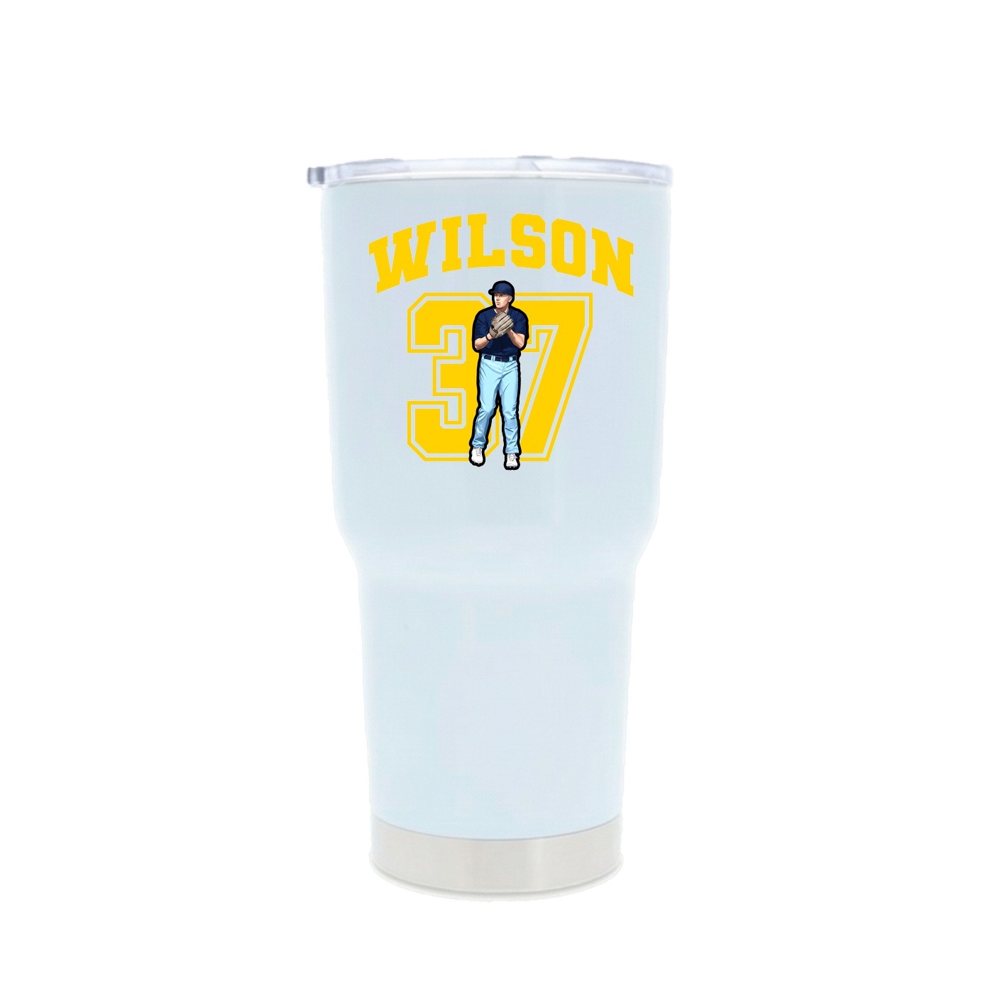30oz Stainless Steel Tumbler — Number in White