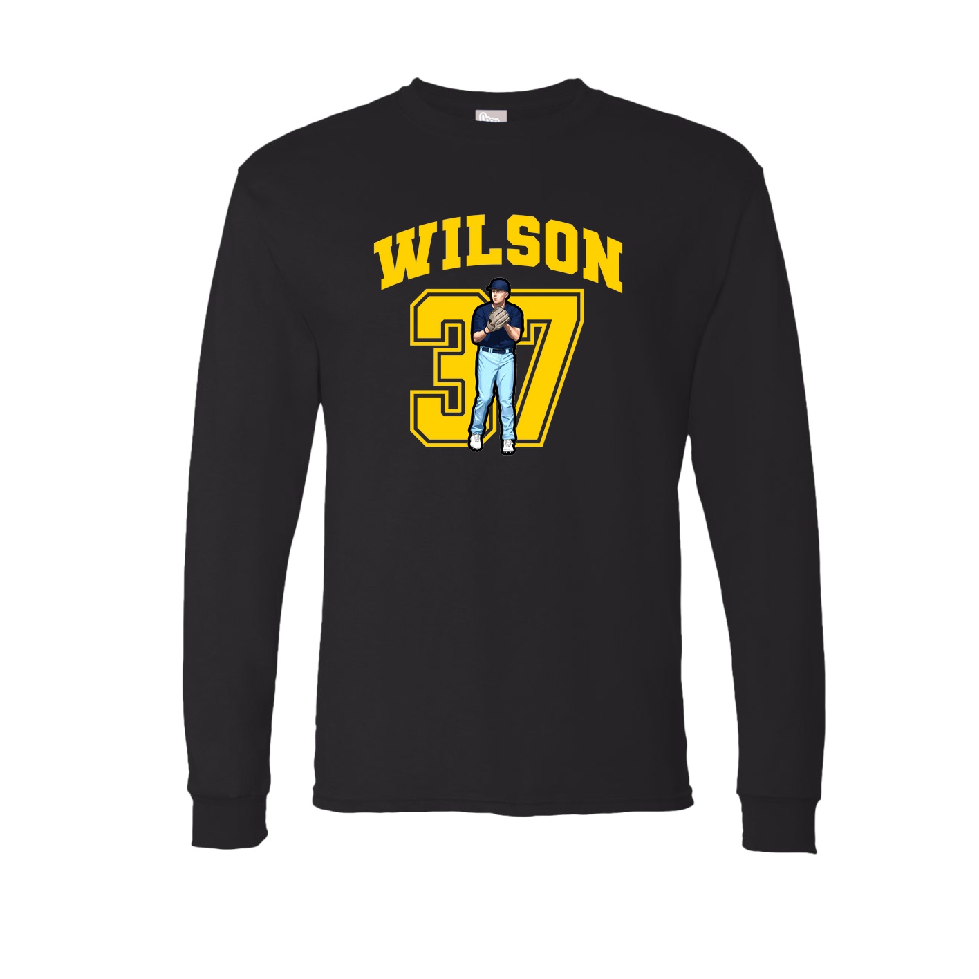 Long Sleeve Tee — Number in Black