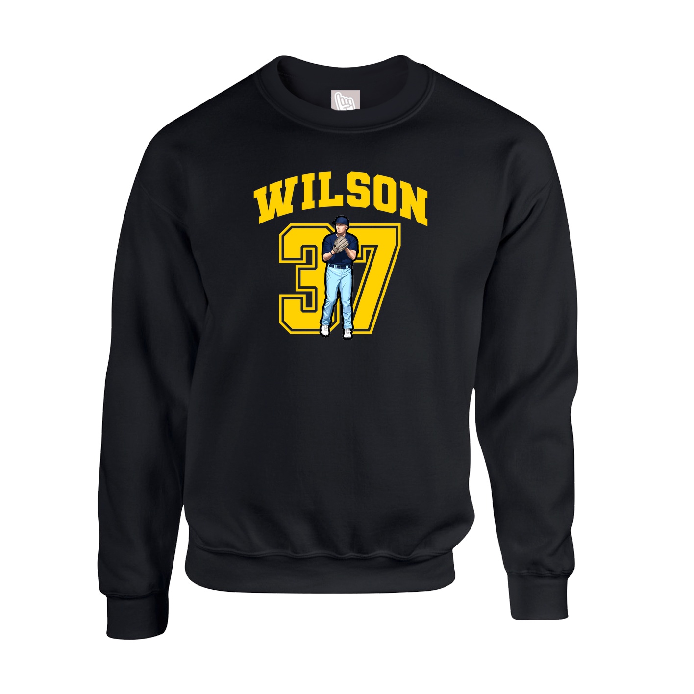 Fleece Crew — Number in Black