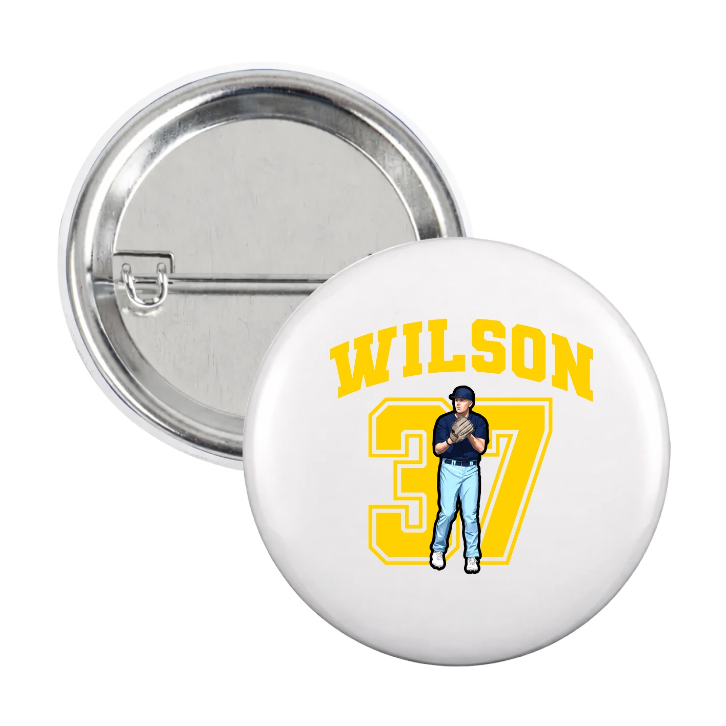 Game Day Button — Number in White