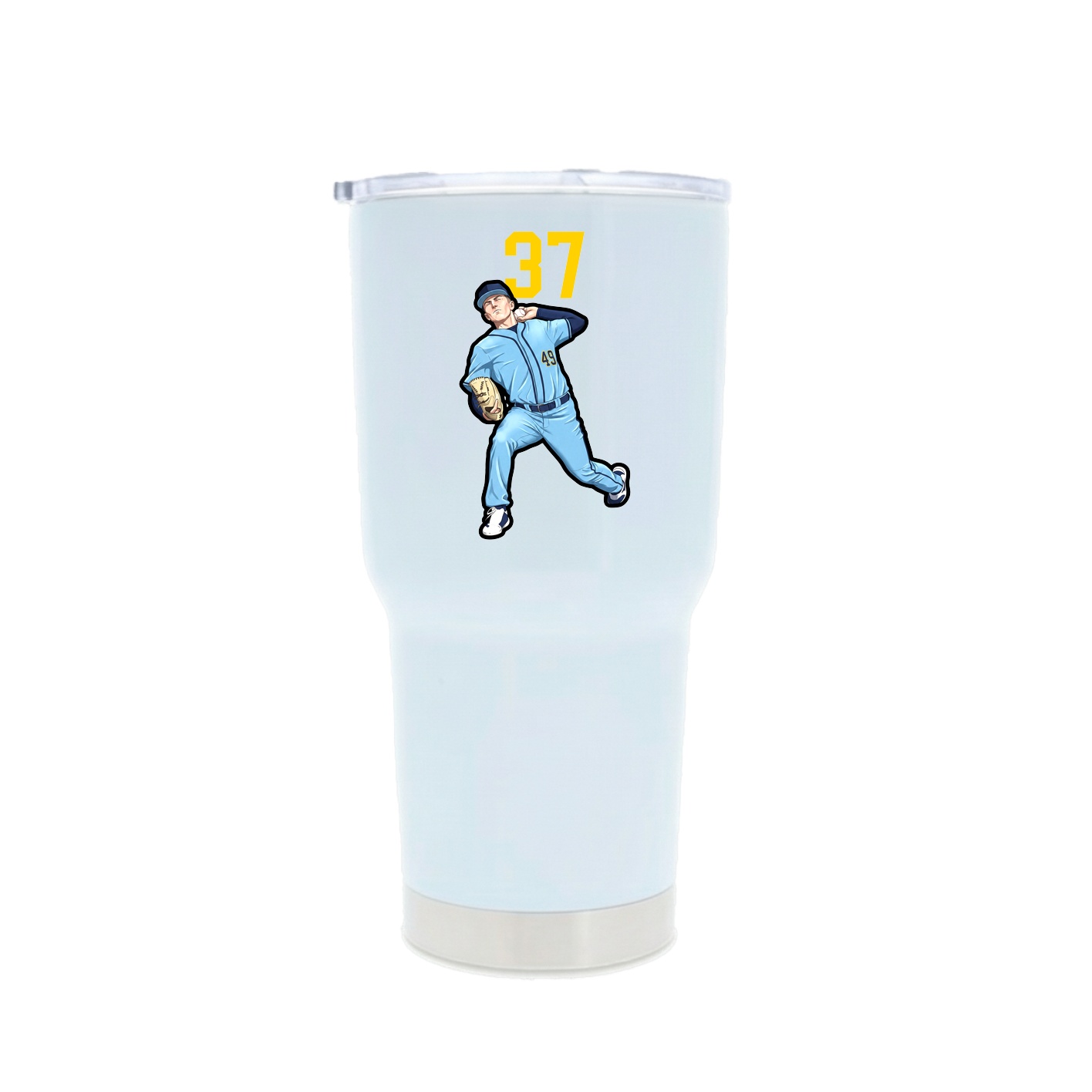 30oz Stainless Steel Tumbler — Number Top in White