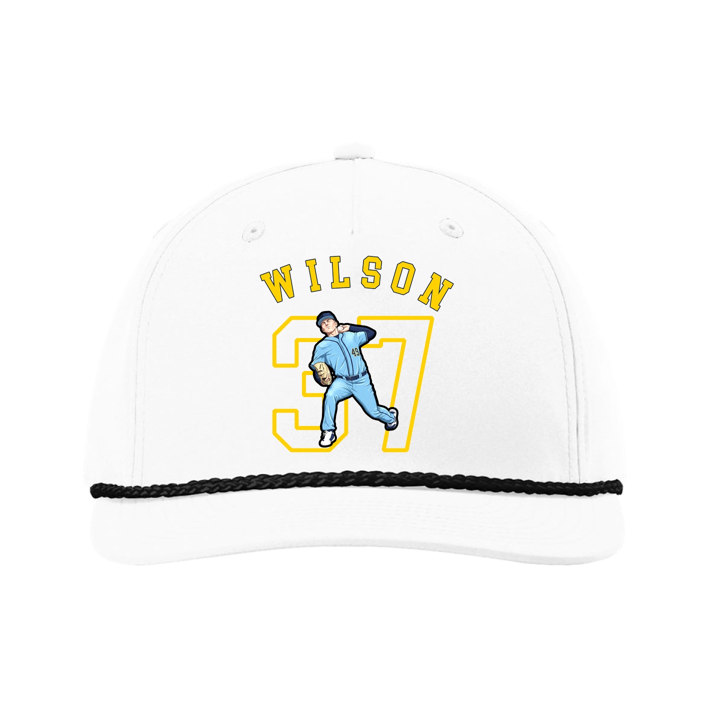 Five-Panel Classic Rope Cap — Shirsey Arch in White