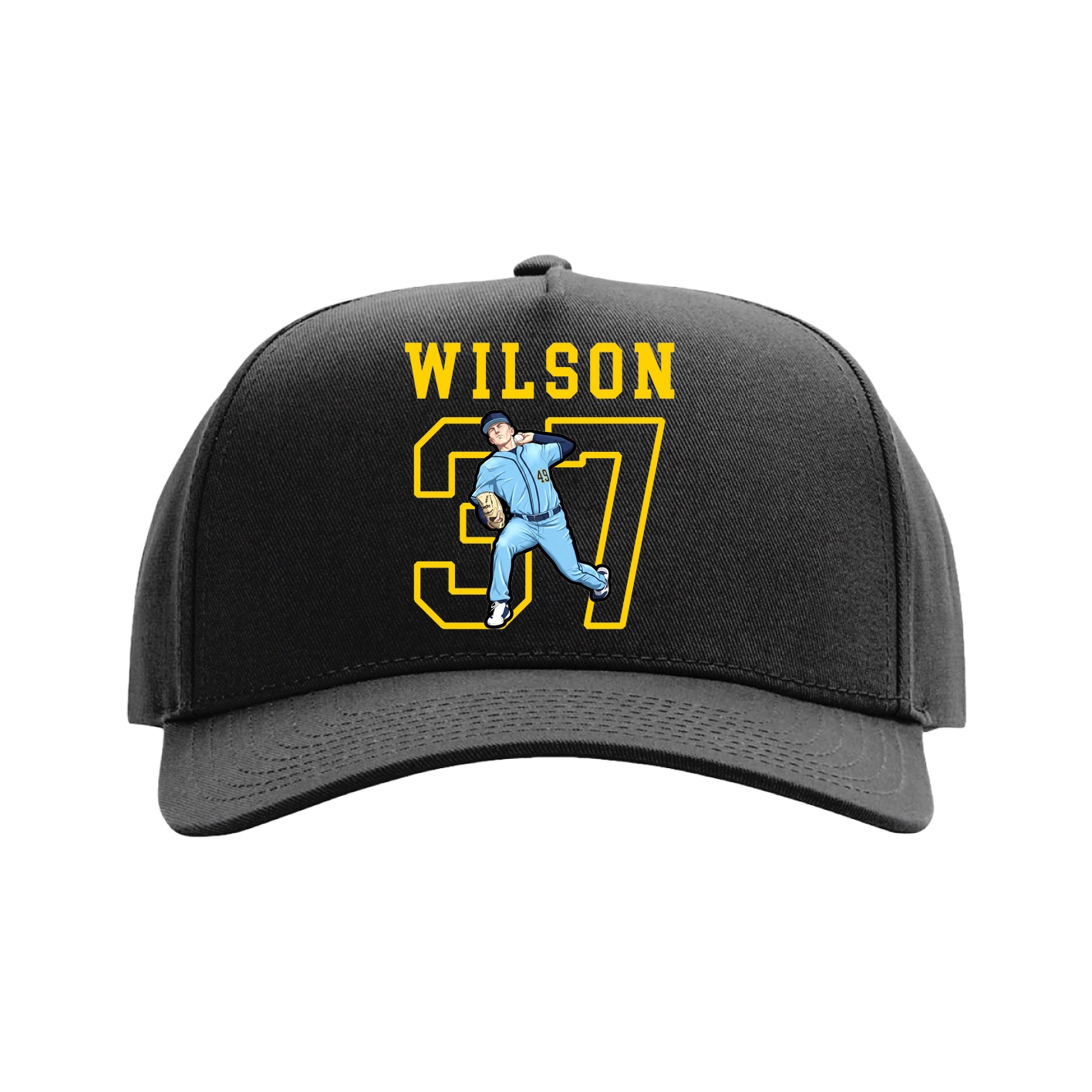 Full Fabric Five-Panel Champ Cap — Shirsey in Black