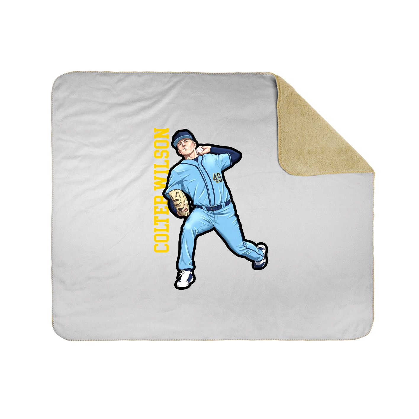 Throw Blanket — Name Vertical in White