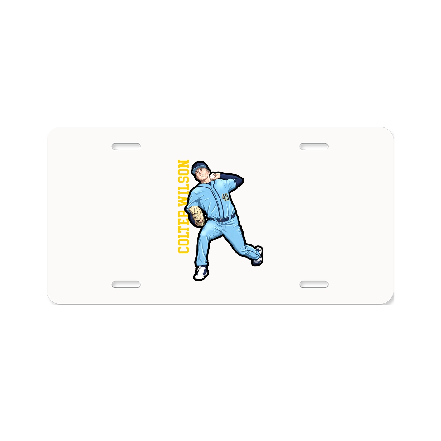 License Plate — Name Vertical in Classic