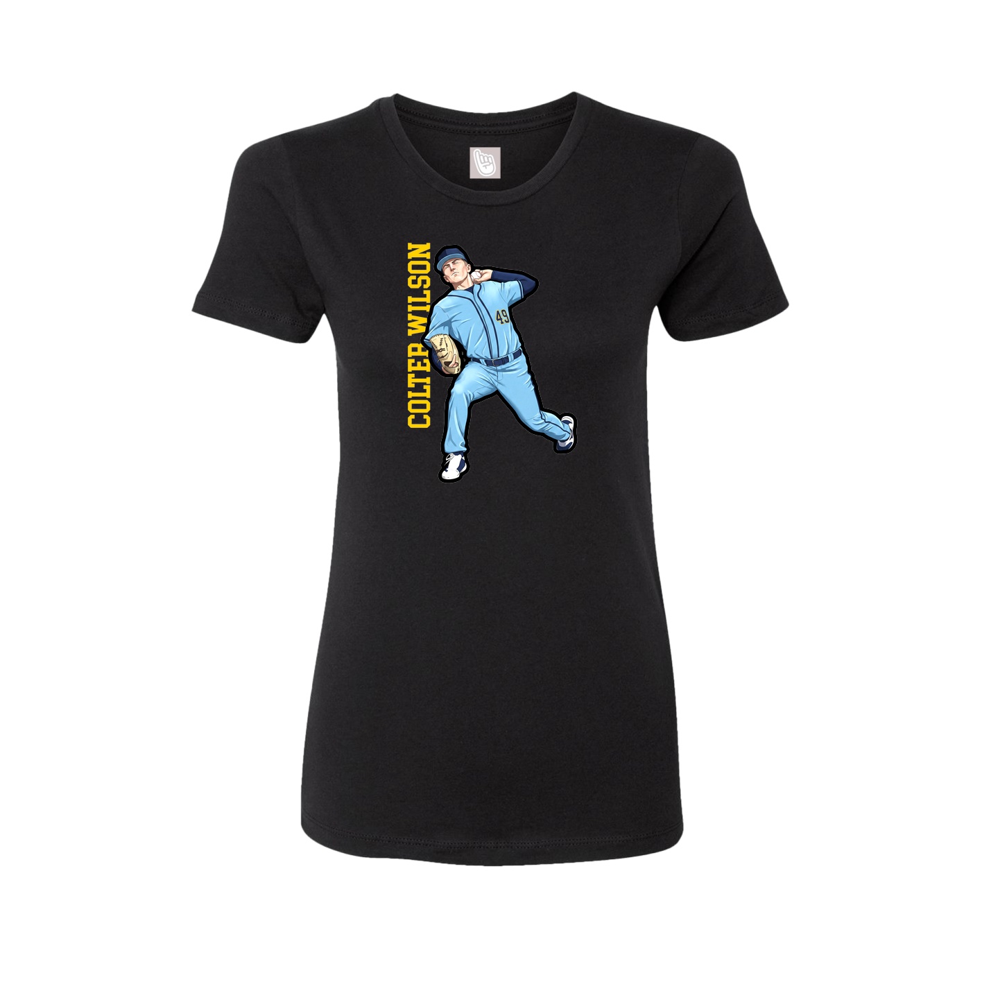Womens Tee — Name Vertical in Black
