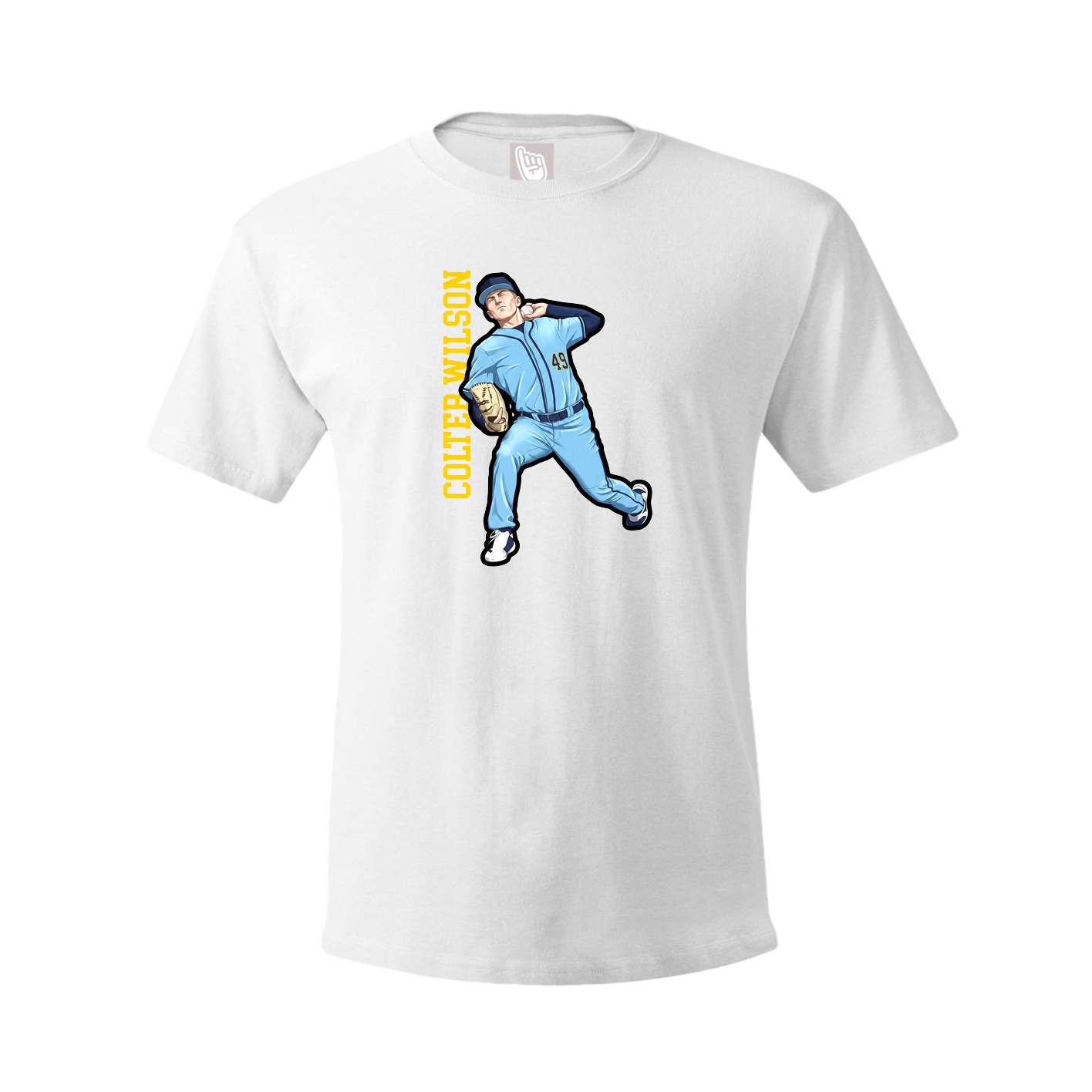 Youth Tee — Name Vertical in White
