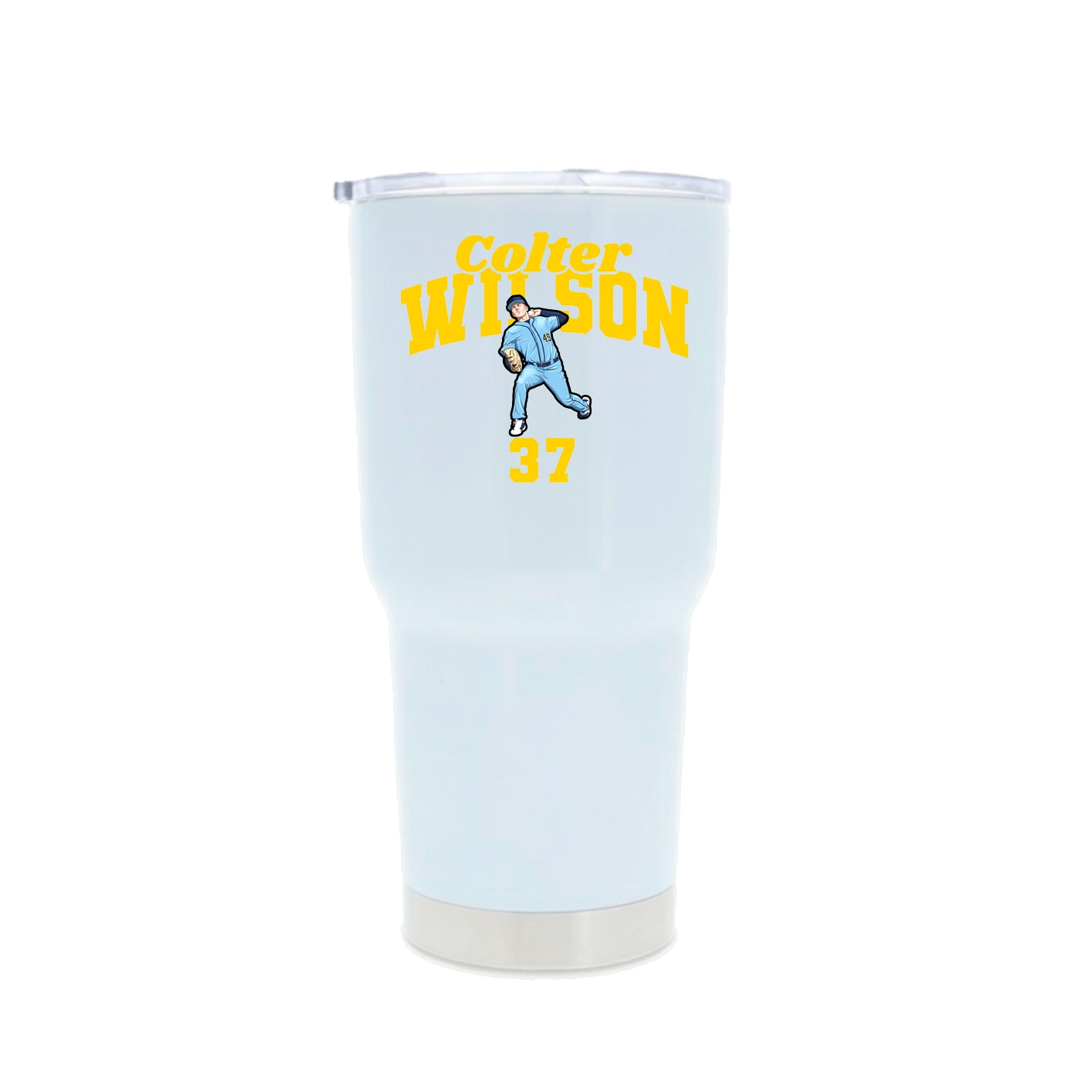 30oz Stainless Steel Tumbler — Signature Arch in White