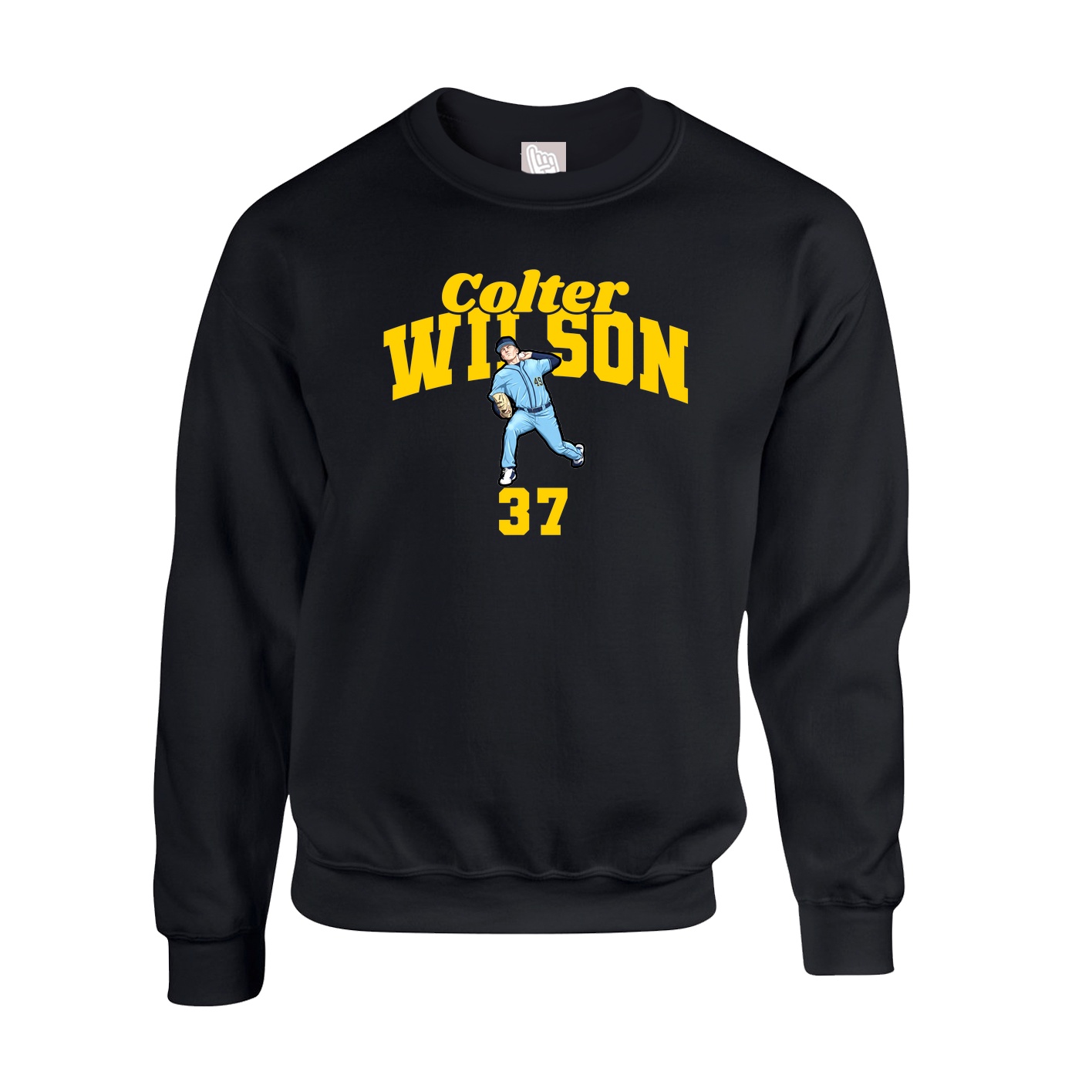 Fleece Crew — Signature Arch in Black