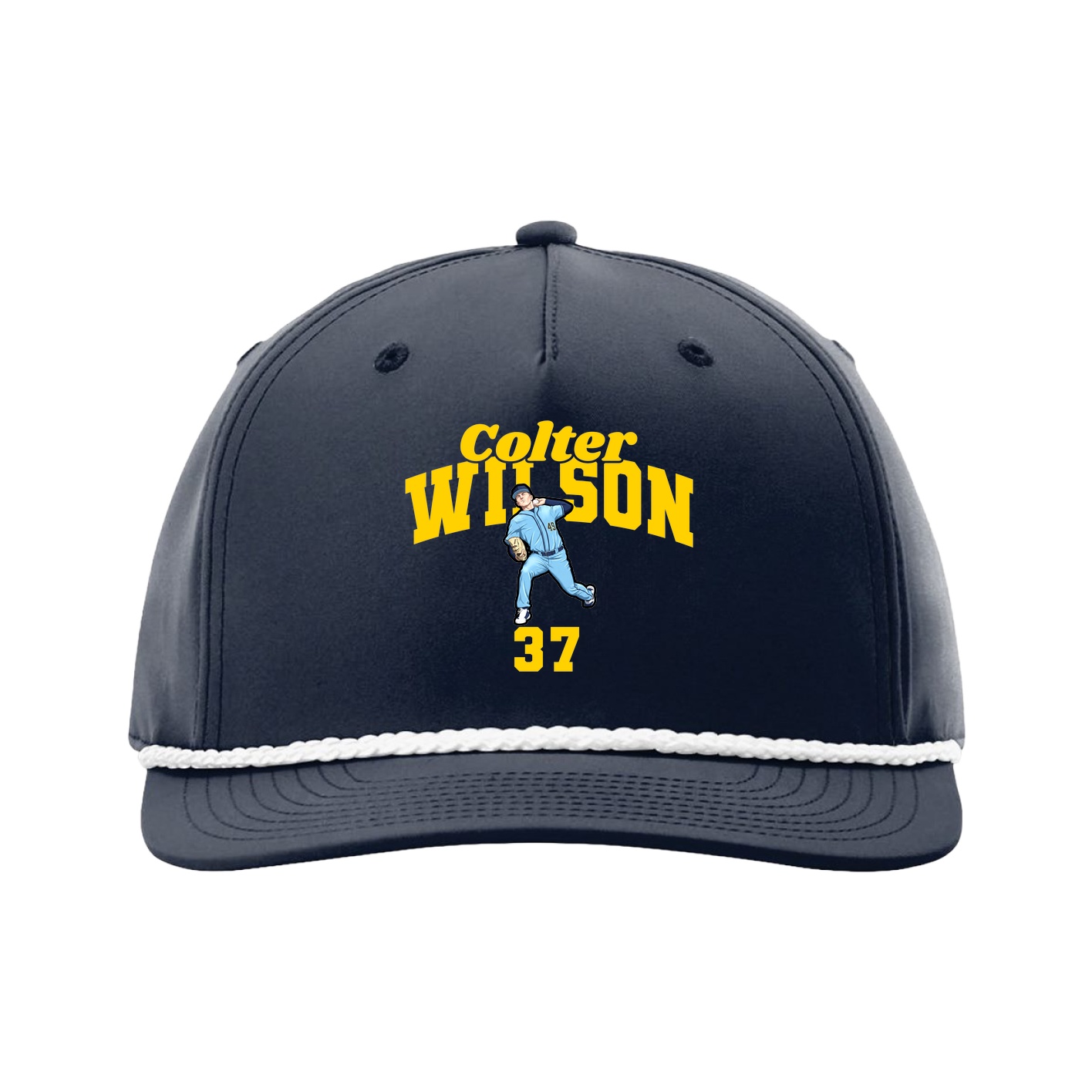 Five-Panel Classic Rope Cap — Signature Arch in Navy