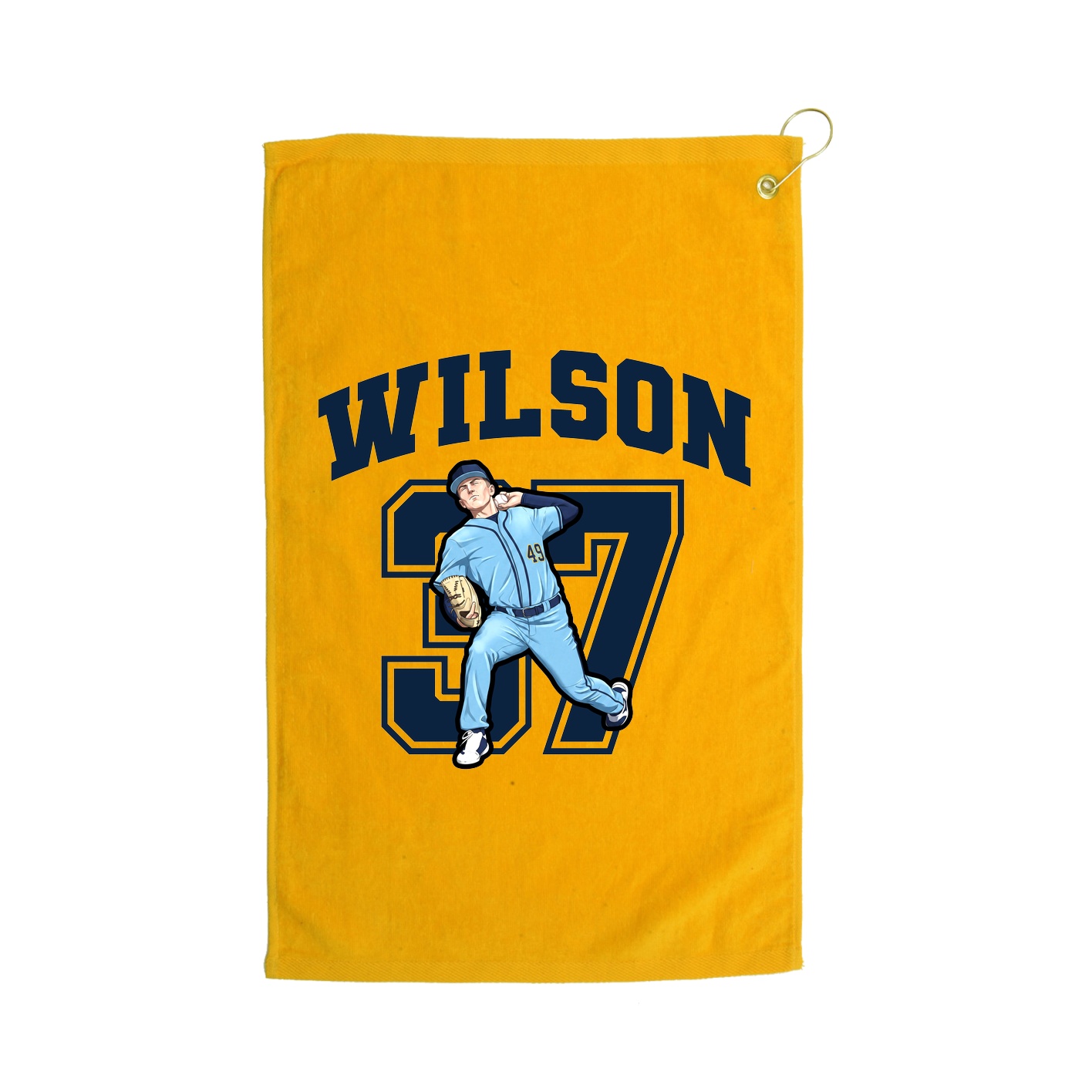 Golf Towel — Number in Gold
