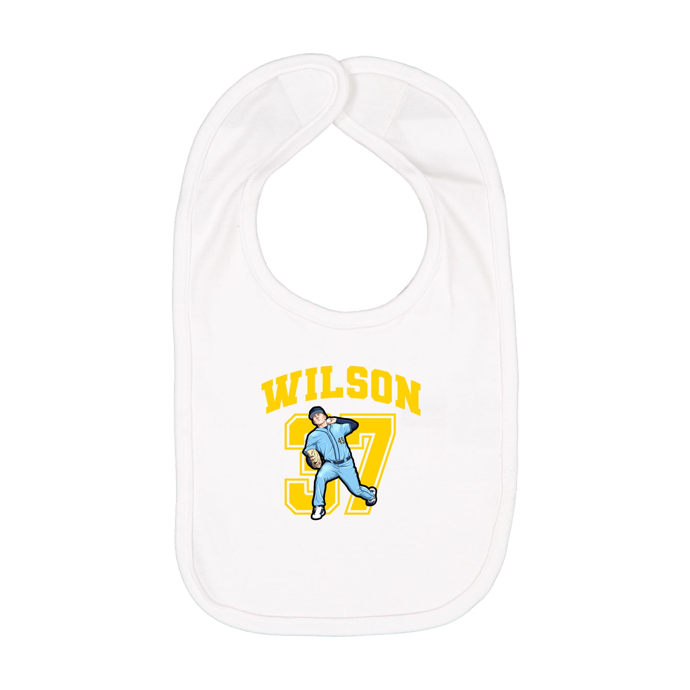 Infant Bib — Number in White