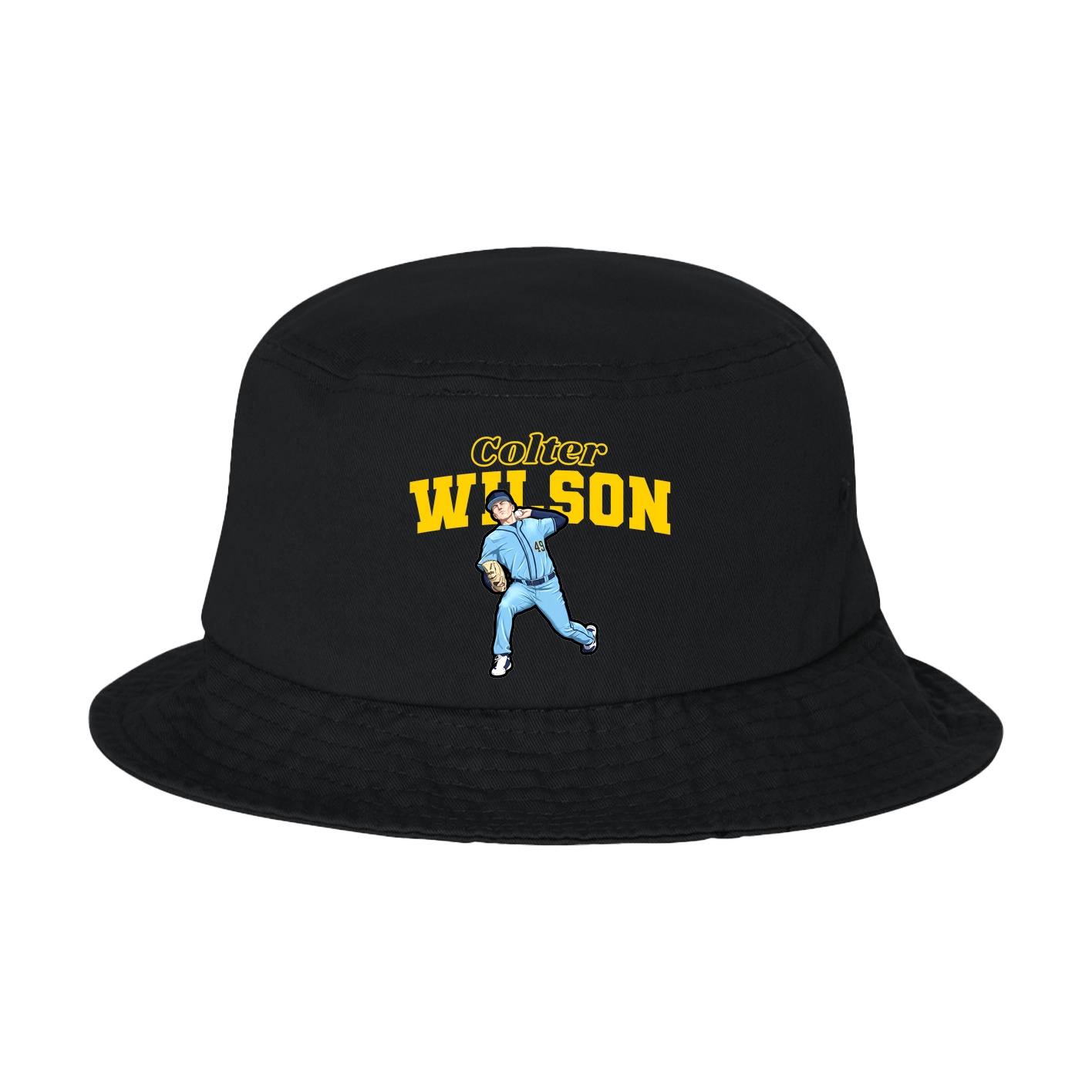 Bucket Cap — Name Arch in Black