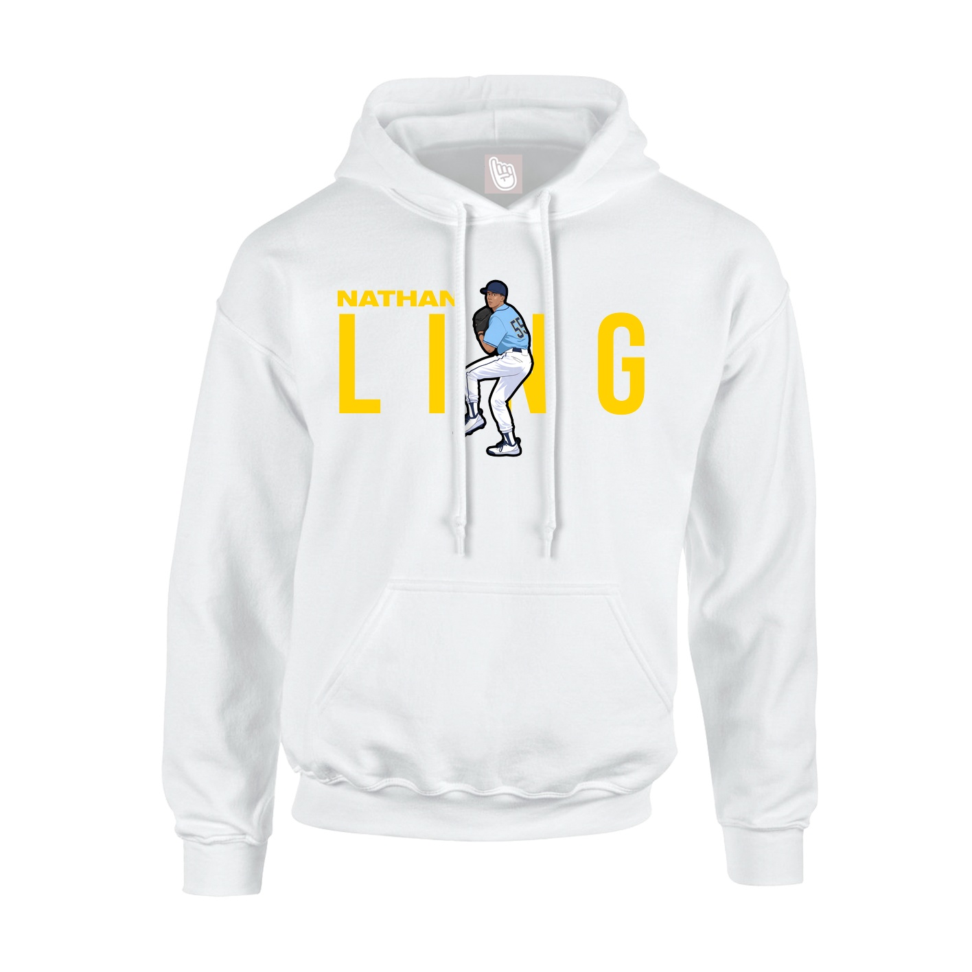 Youth Hoodie — Player Name in White