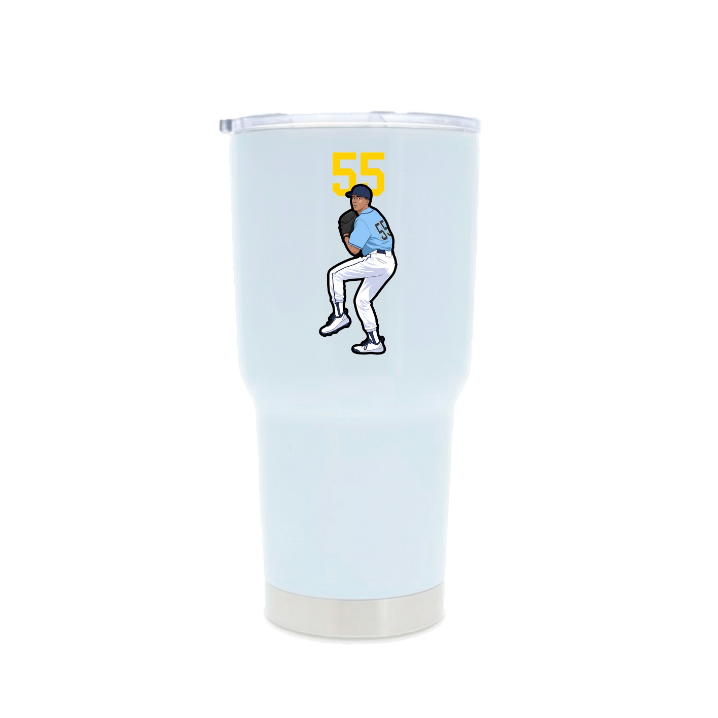 30oz Stainless Steel Tumbler — Number Top in White