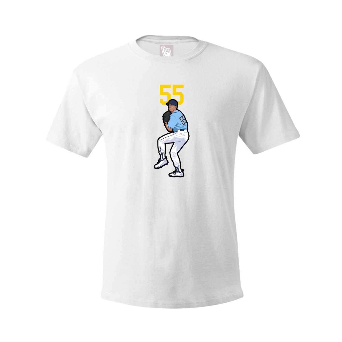 Youth Tee — Number Top in White
