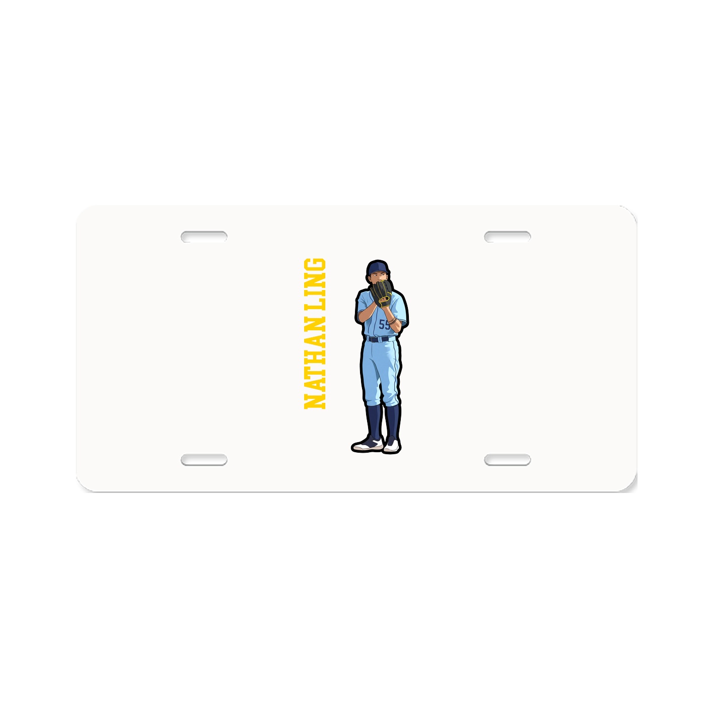 License Plate — Name Vertical in Classic