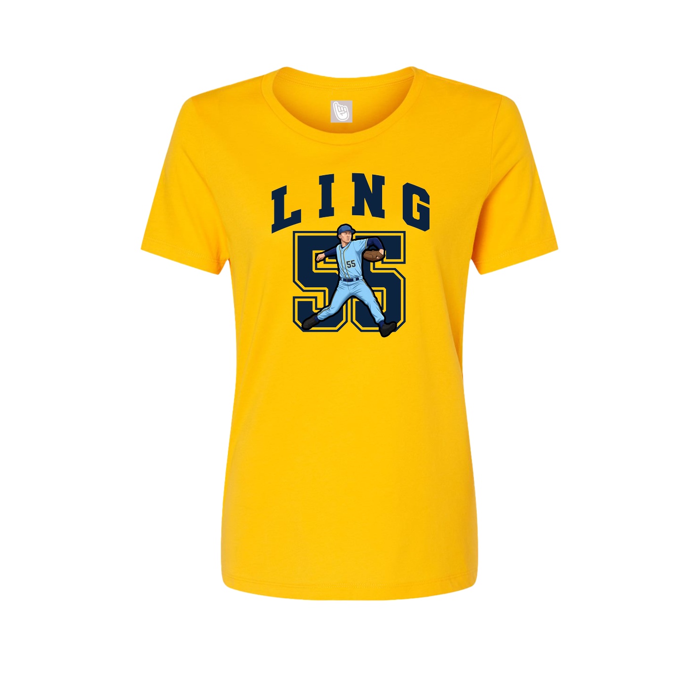 Fitted Women's Tee — Number in Gold