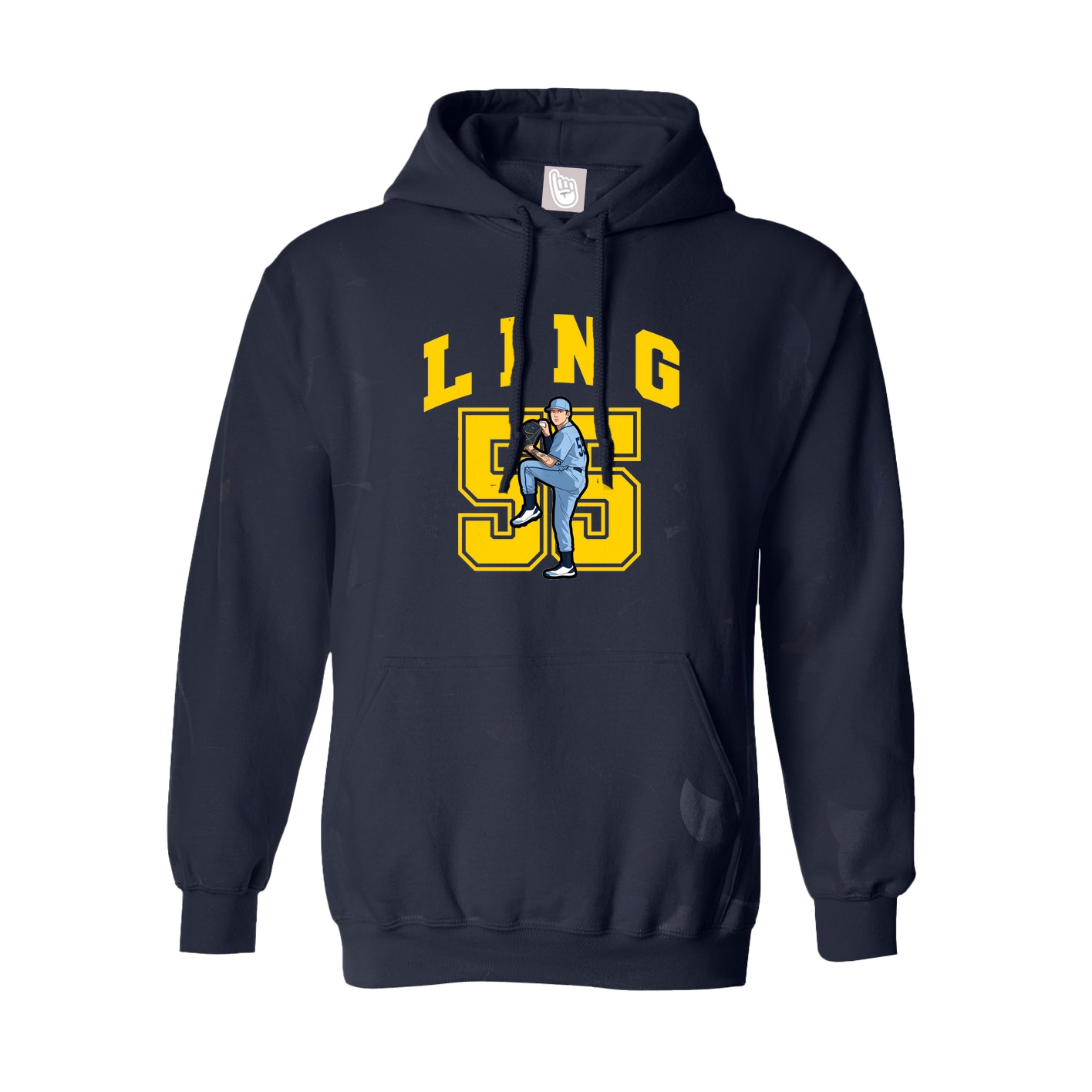 Youth Hoodie — Number in Navy