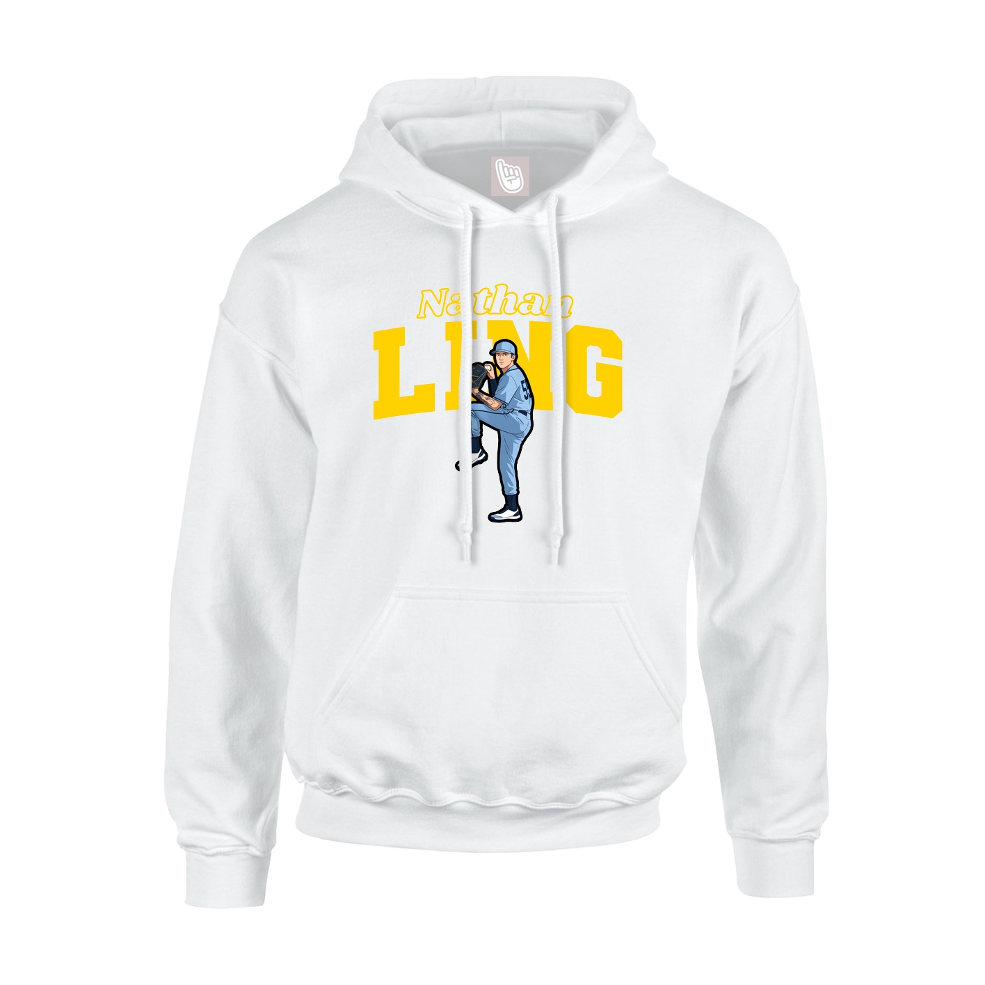 Hoodie — Name Arch in White