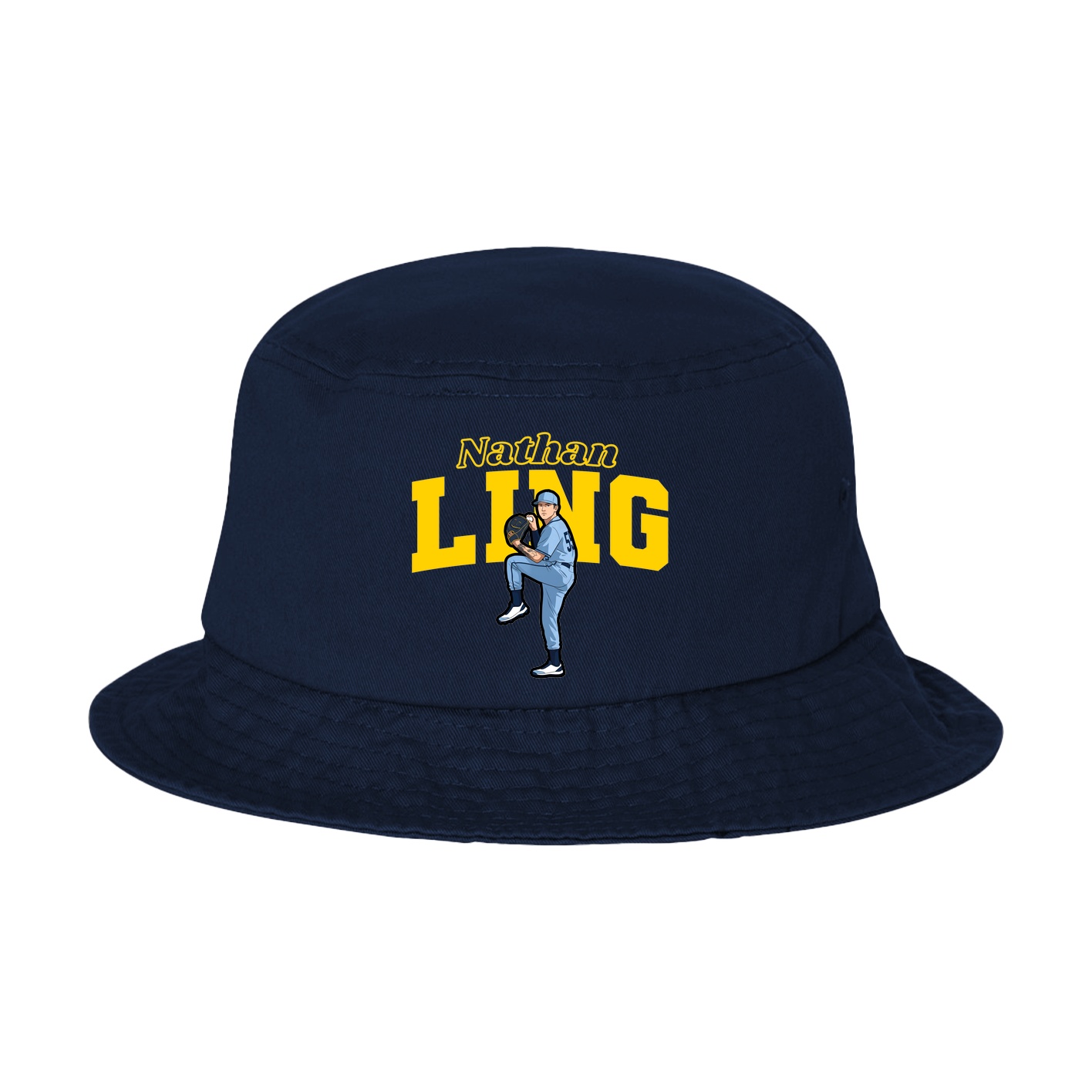 Bucket Cap — Name Arch in Navy