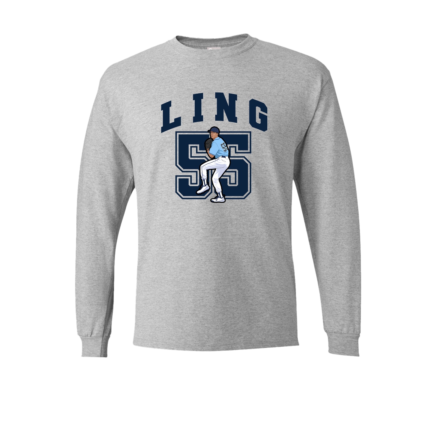 Long Sleeve Tee — Number in Grey