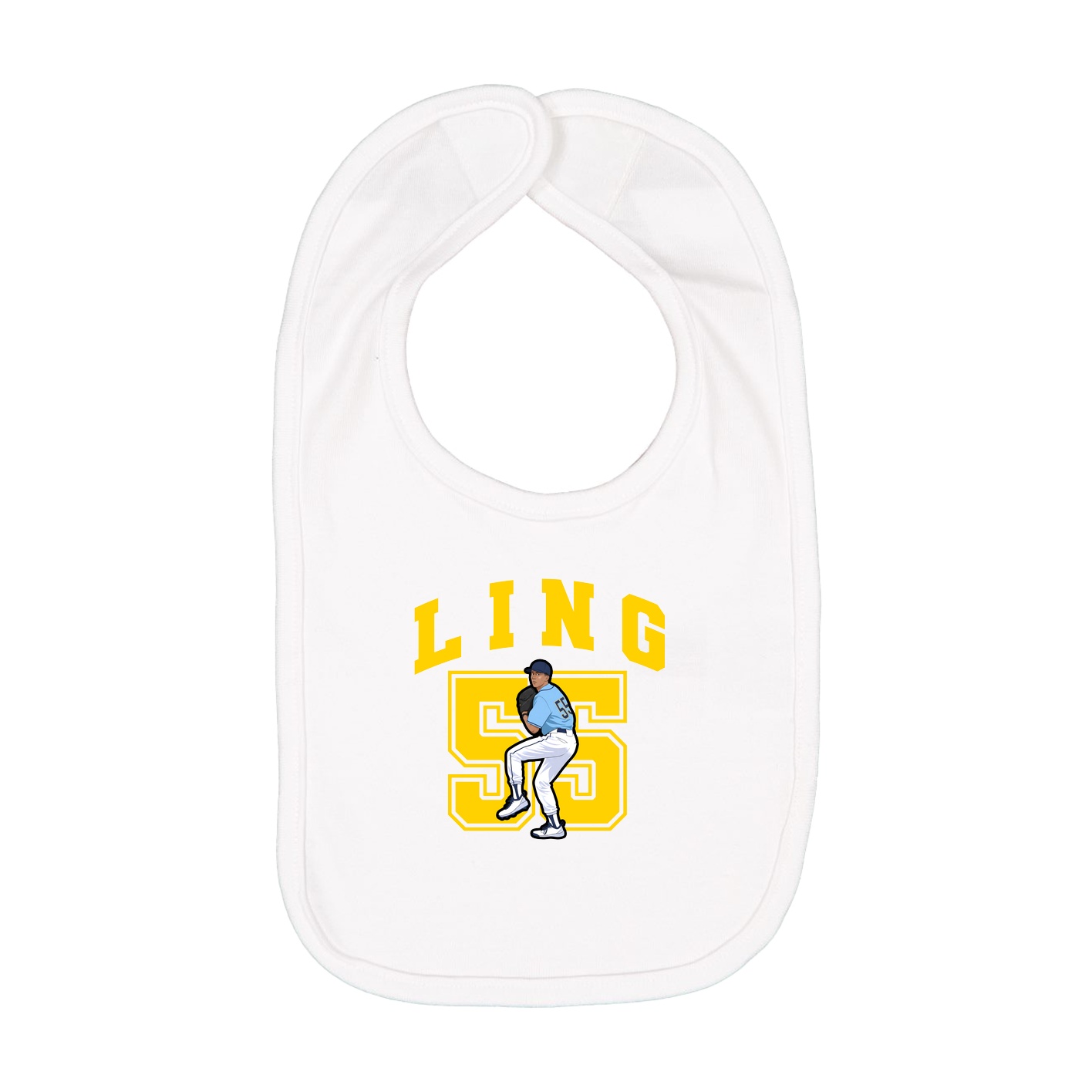 Infant Bib — Number in White