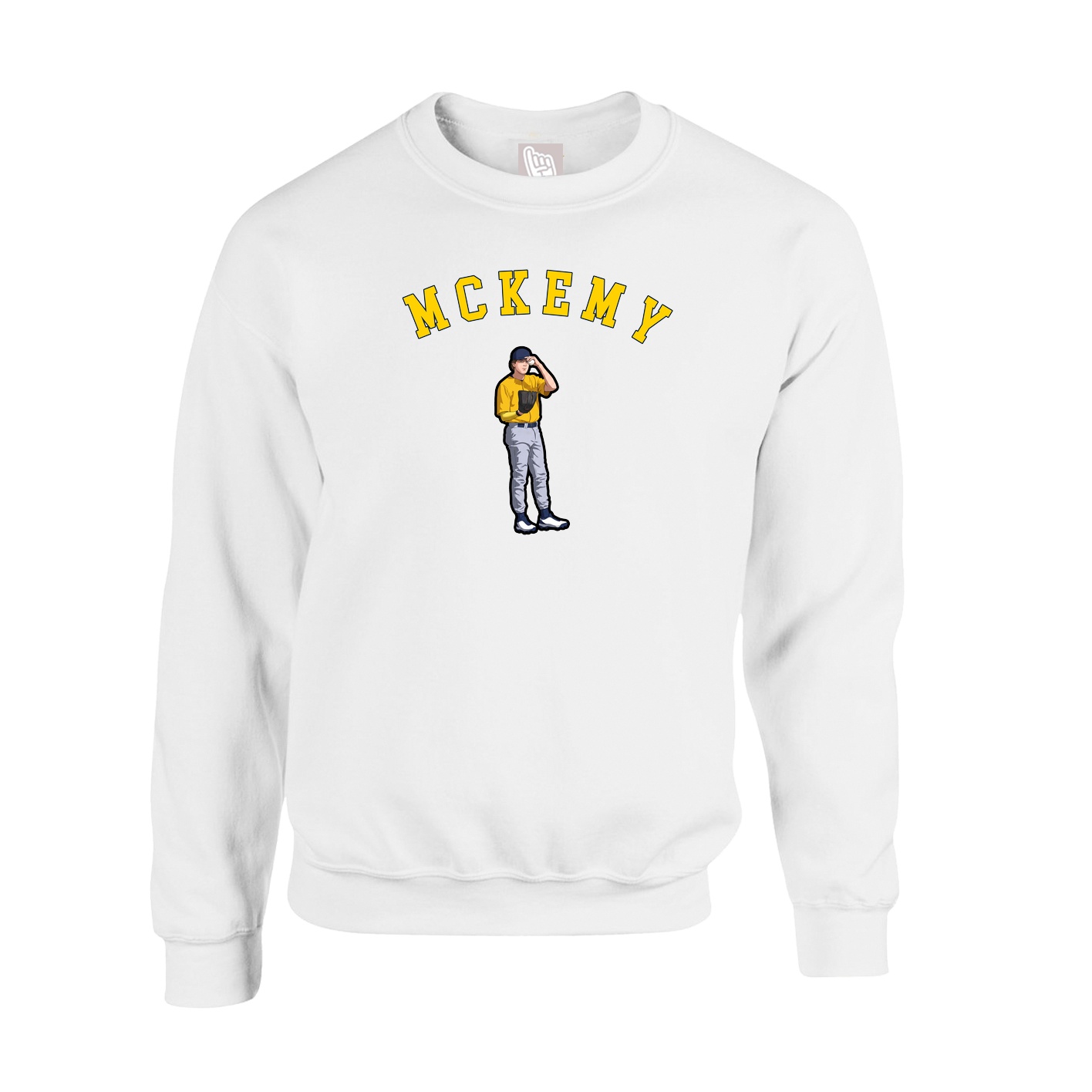 Fleece Crew — Shirsey Arch in White