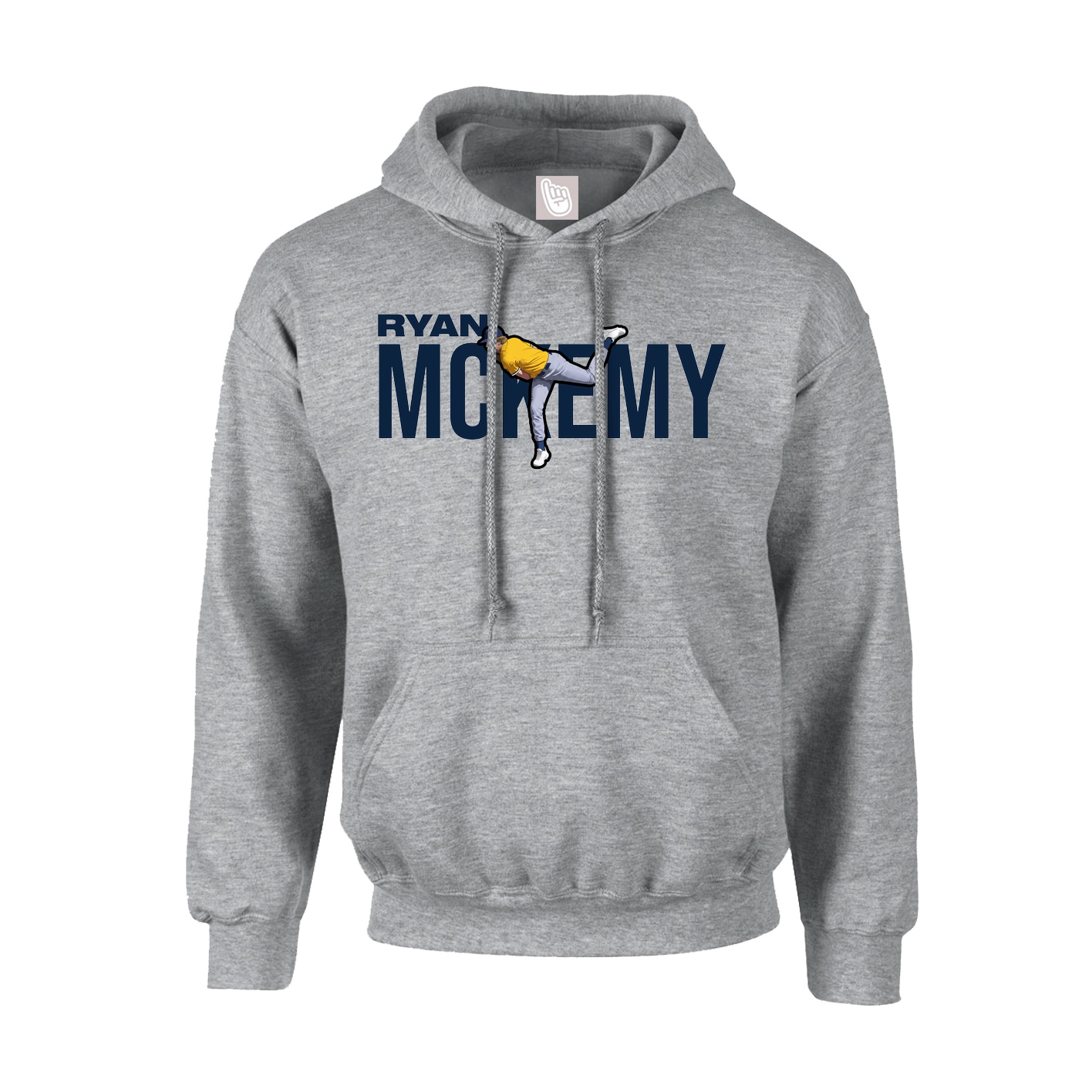 Hoodie — Player Name in Grey