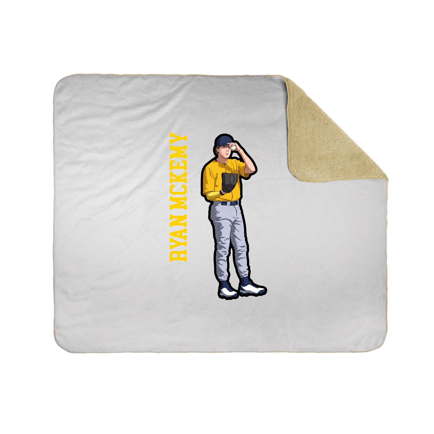 Throw Blanket — Name Vertical in White
