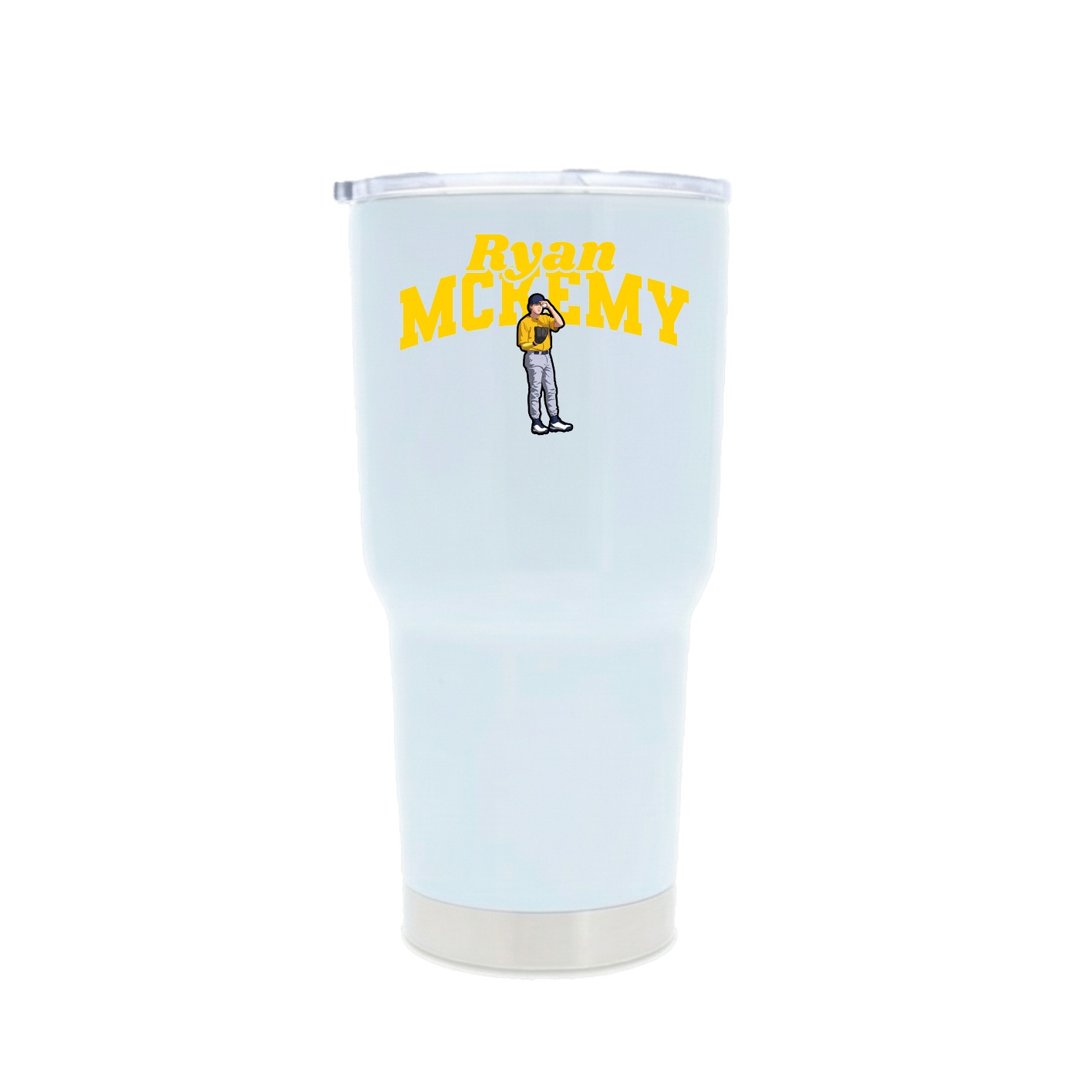 30oz Stainless Steel Tumbler — Signature Arch in White