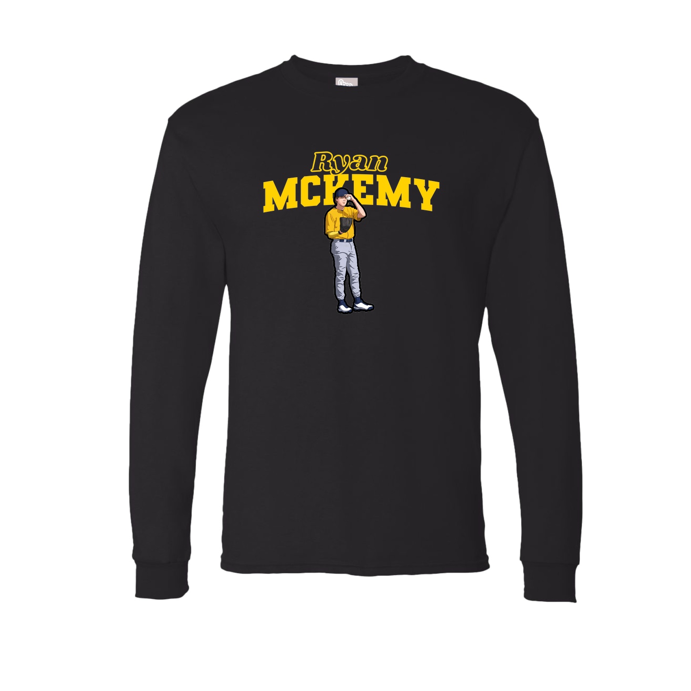 Long Sleeve Tee — Name Arch in Black