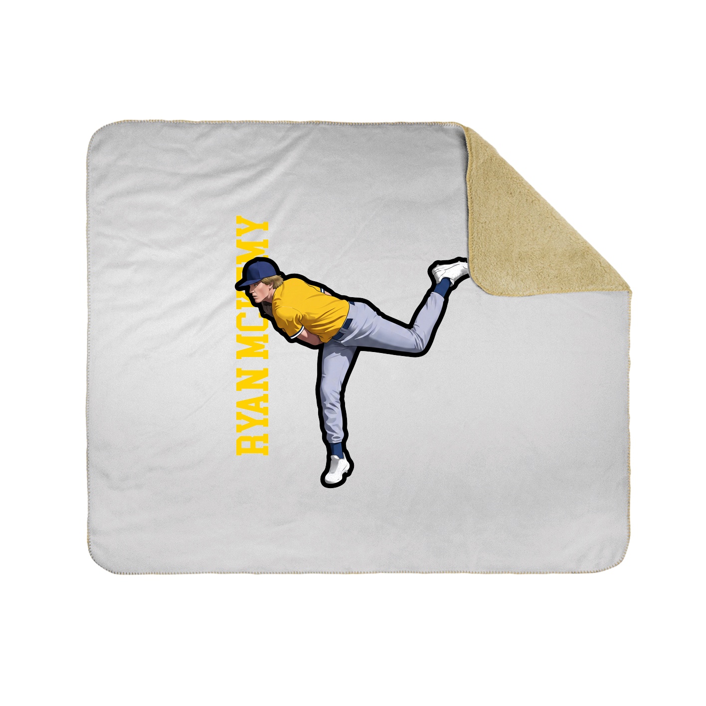 Throw Blanket — Name Vertical in White