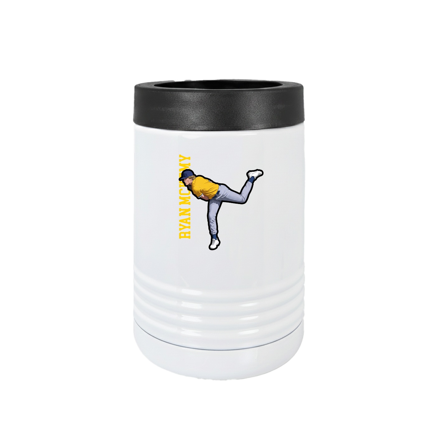 Beverage Holder — Name Vertical in White