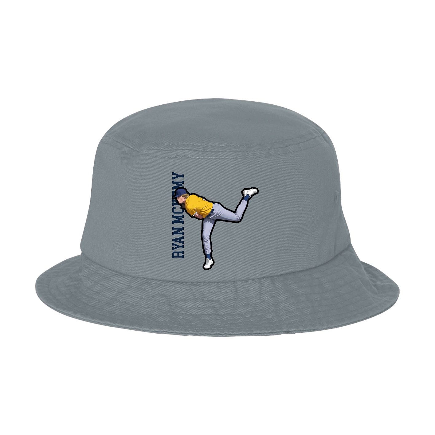 Bucket Cap — Name Vertical in Grey