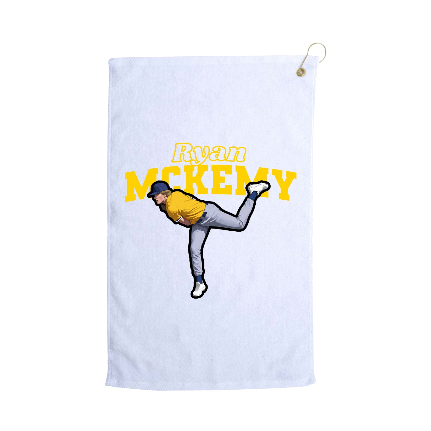 Golf Towel — Name Arch in White