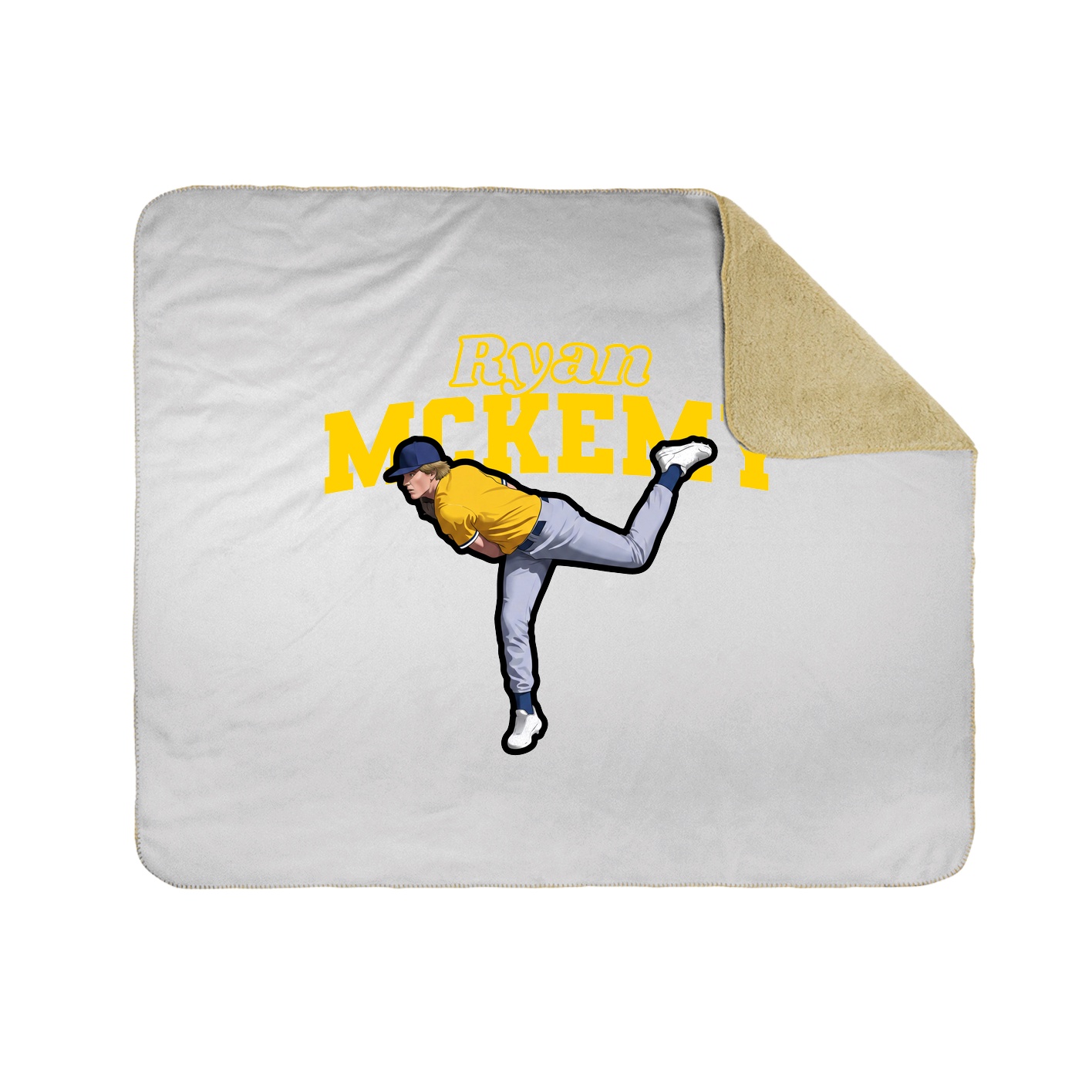 Throw Blanket — Name Arch in White