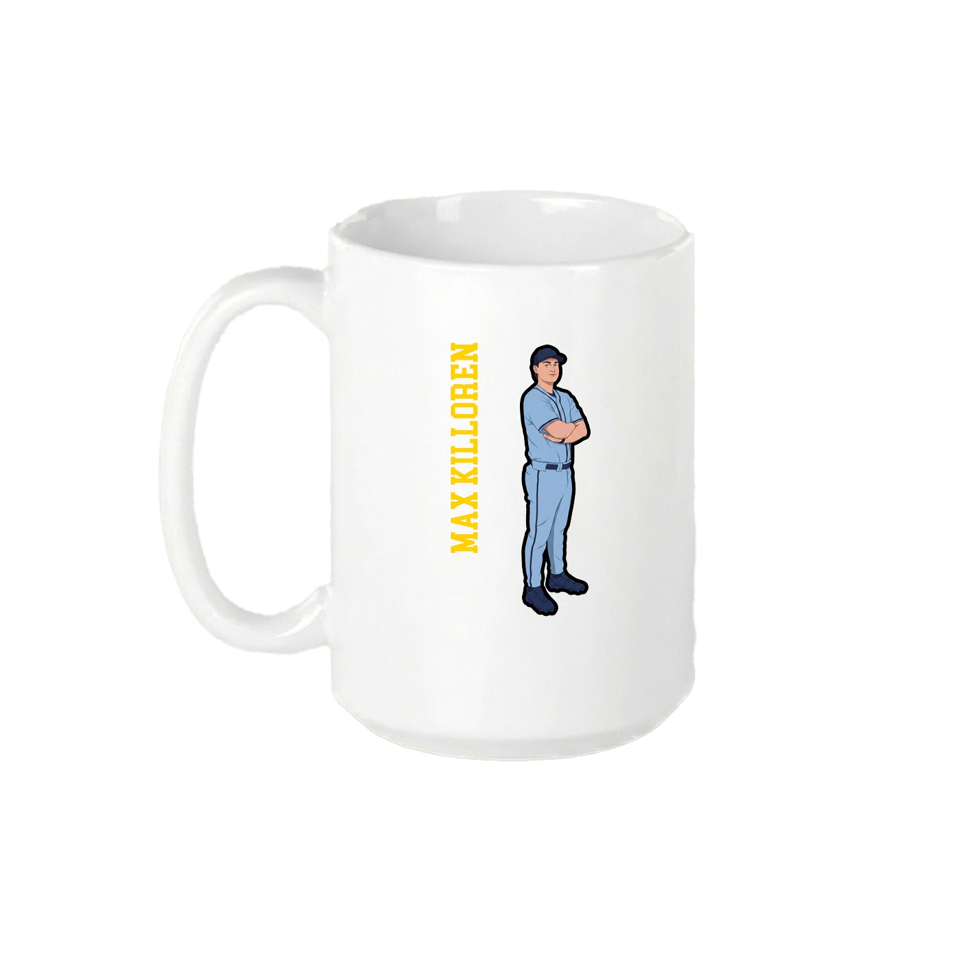 15oz Coffee Mug — Name Vertical in White