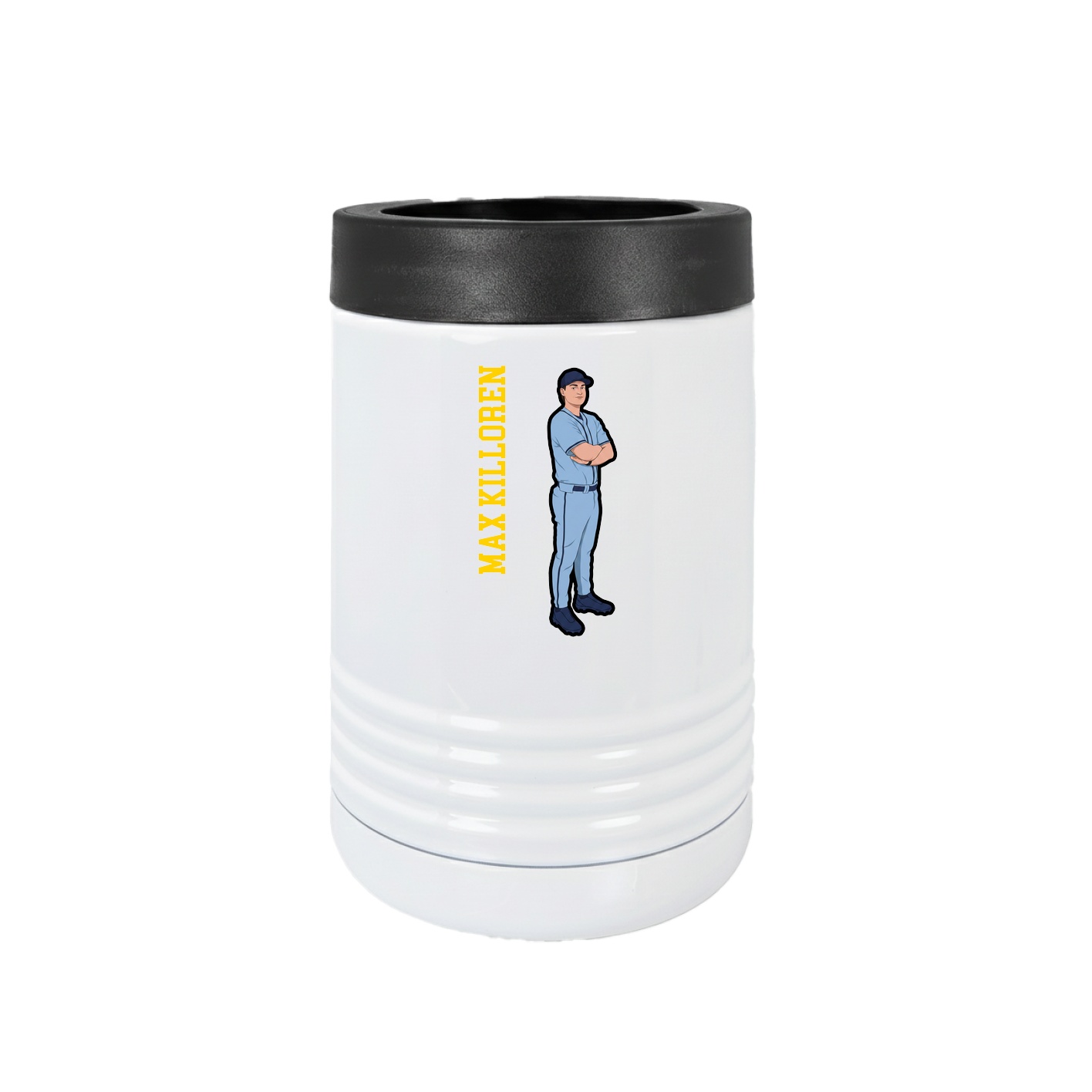 Beverage Holder — Name Vertical in White