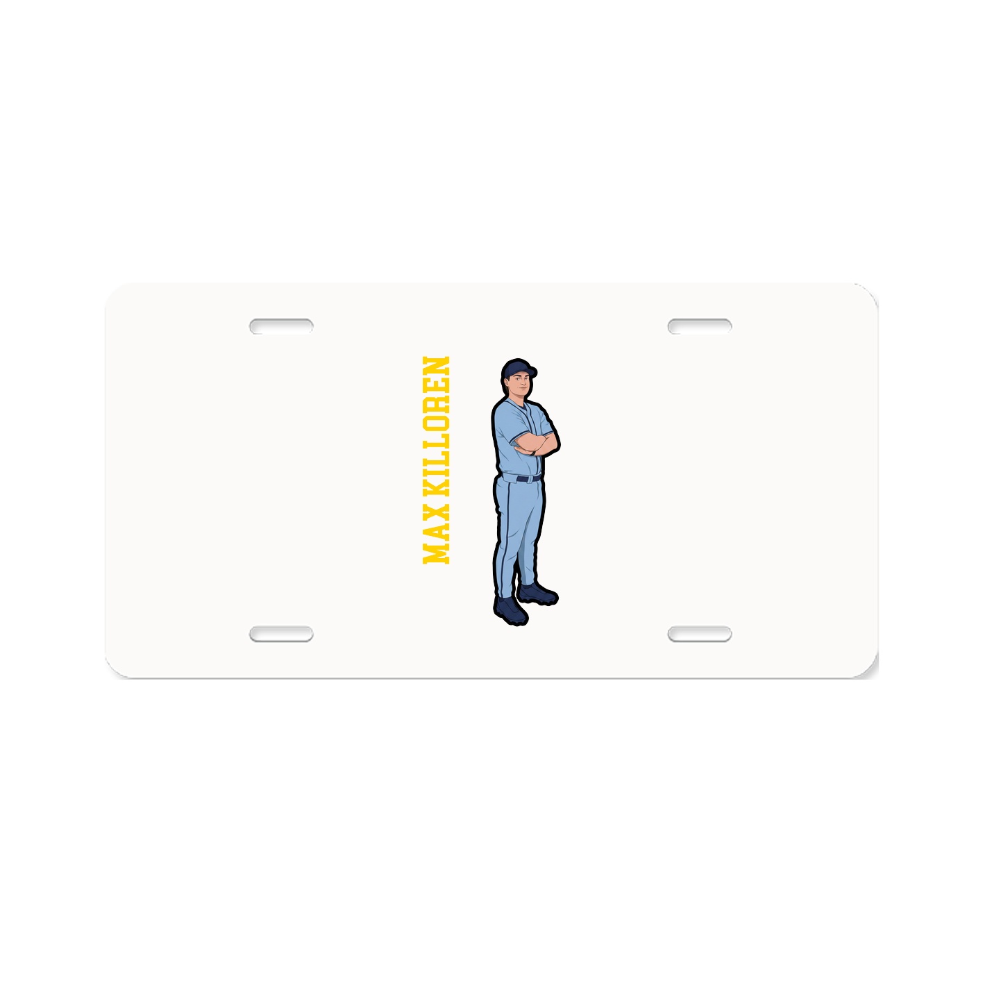 License Plate — Name Vertical in Classic