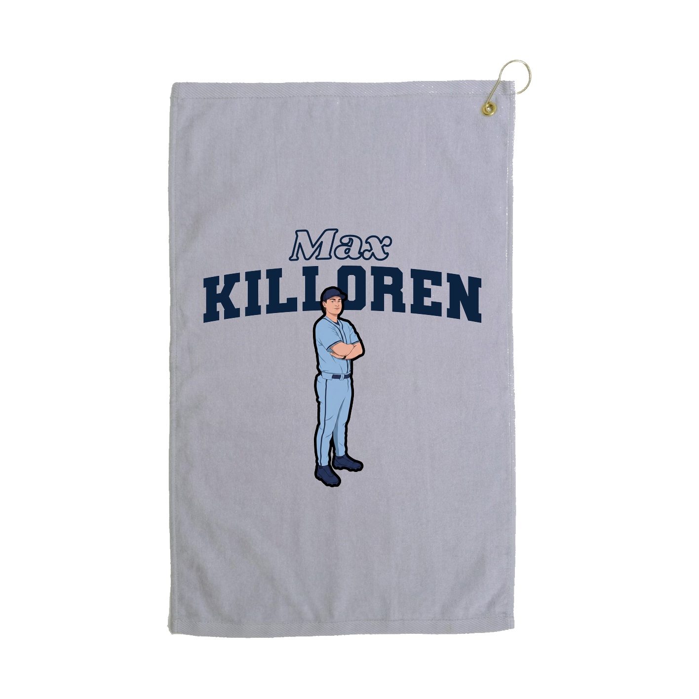 Golf Towel — Name Arch in Grey