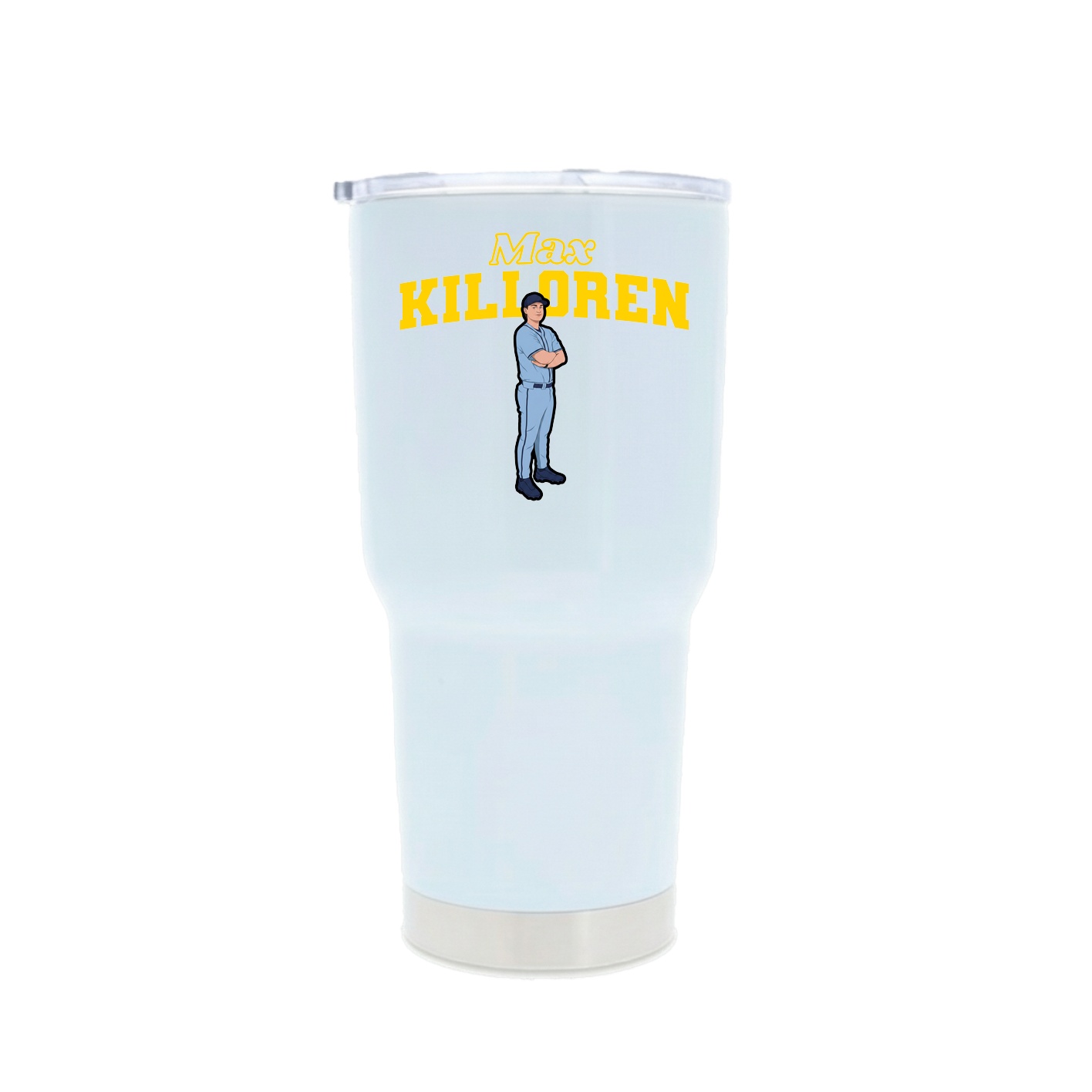 30oz Stainless Steel Tumbler — Name Arch in White